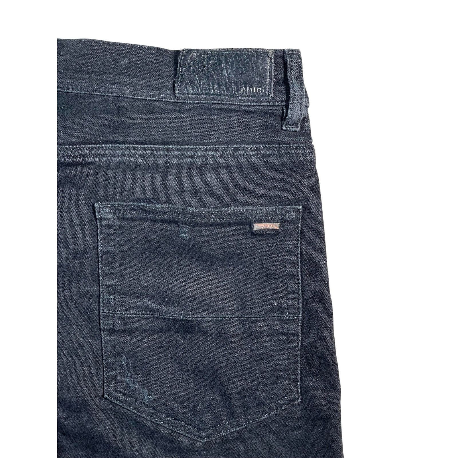 Amiri Amiri Black Knee Rip Thrasher Jeans Size US 34 / EU 50 - 4 Thumbnail