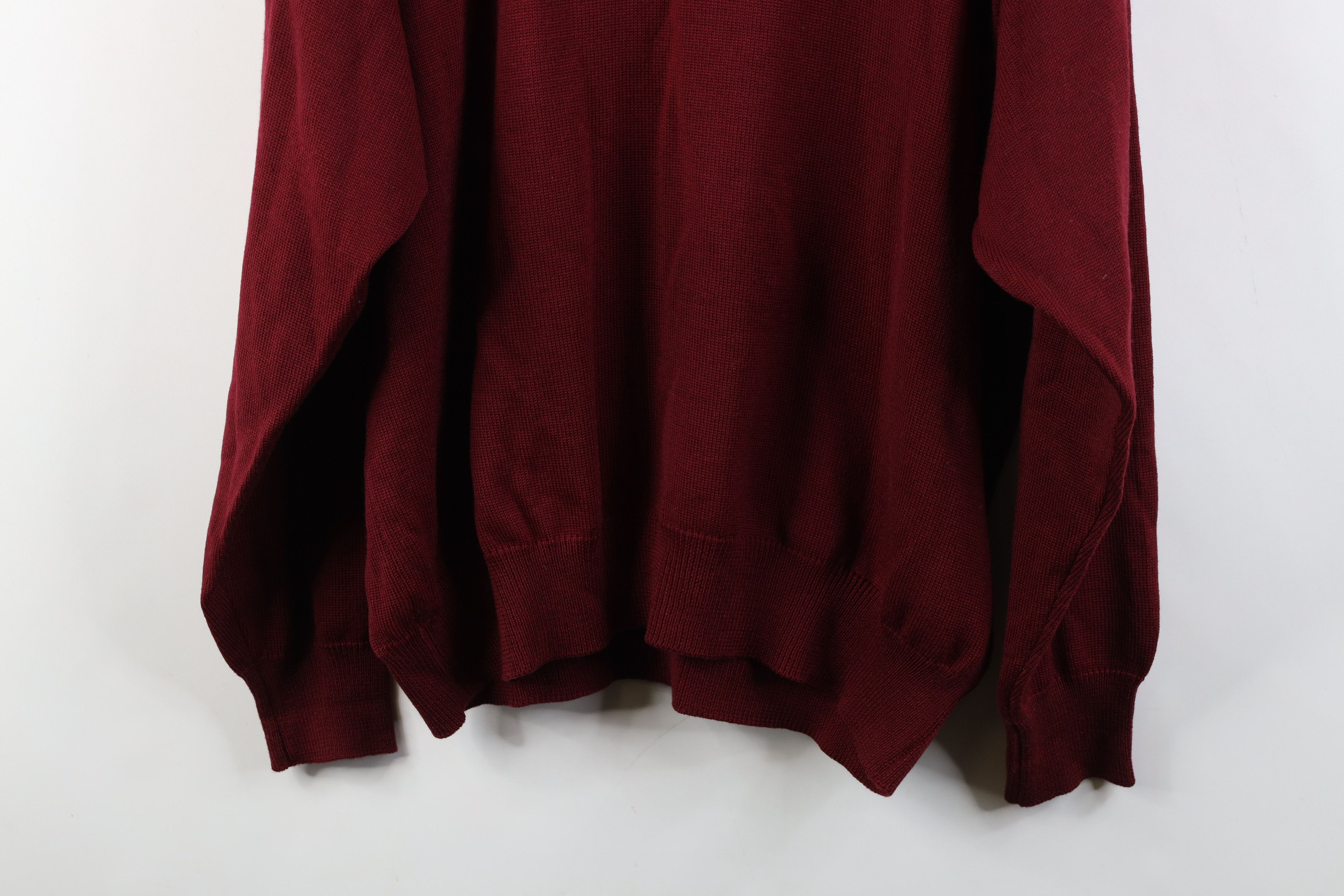 Vintage Vintage 90s Streetwear Wool Knit V-Neck Sweater Red Italy Size US XL / EU 56 / 4 - 13 Thumbnail