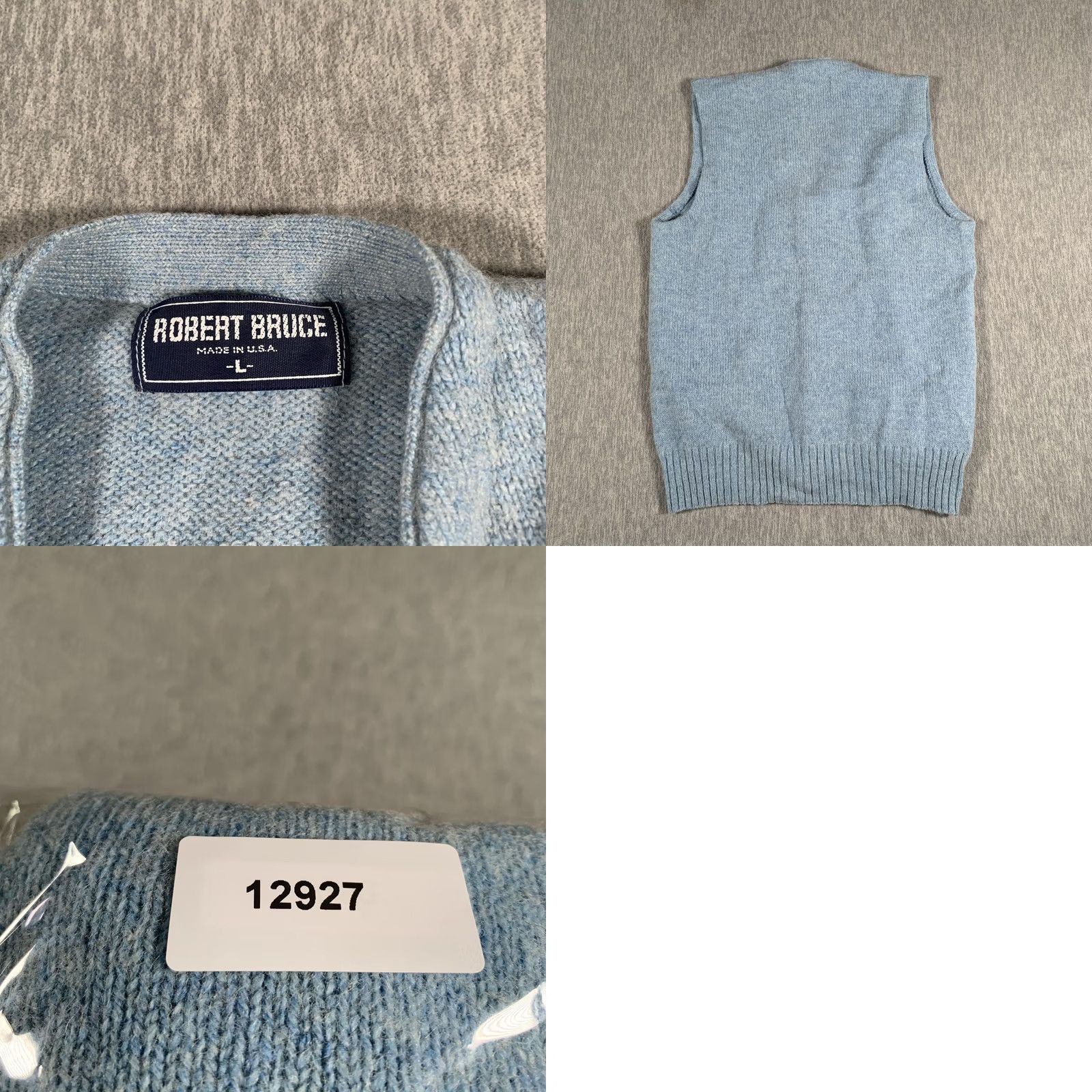 Vintage VINTAGE Robert Bruce Sweater Vest Mens Large Light Blue Knit Button Front Made USA Size US L / EU 52-54 / 3 - 8 Thumbnail