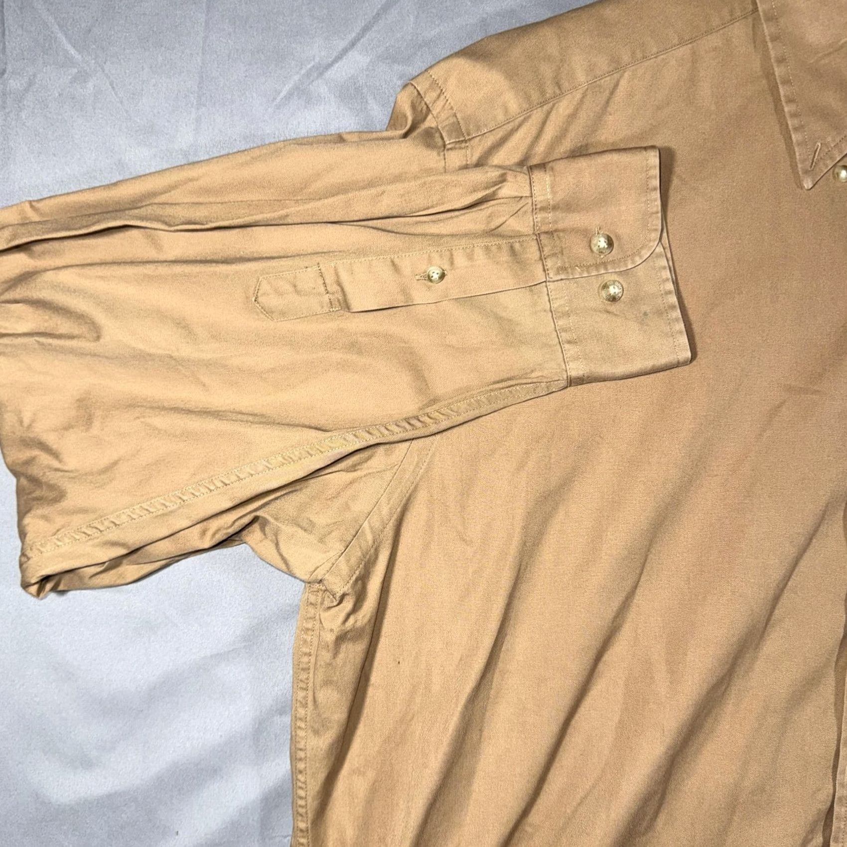 Brooks Brothers VINTAGE Brooks Brothers Shirt Mens L Beige Cotton Twill Button-Up Long Sleeve Casual Size US L / EU 52-54 / 3 - 6 Thumbnail