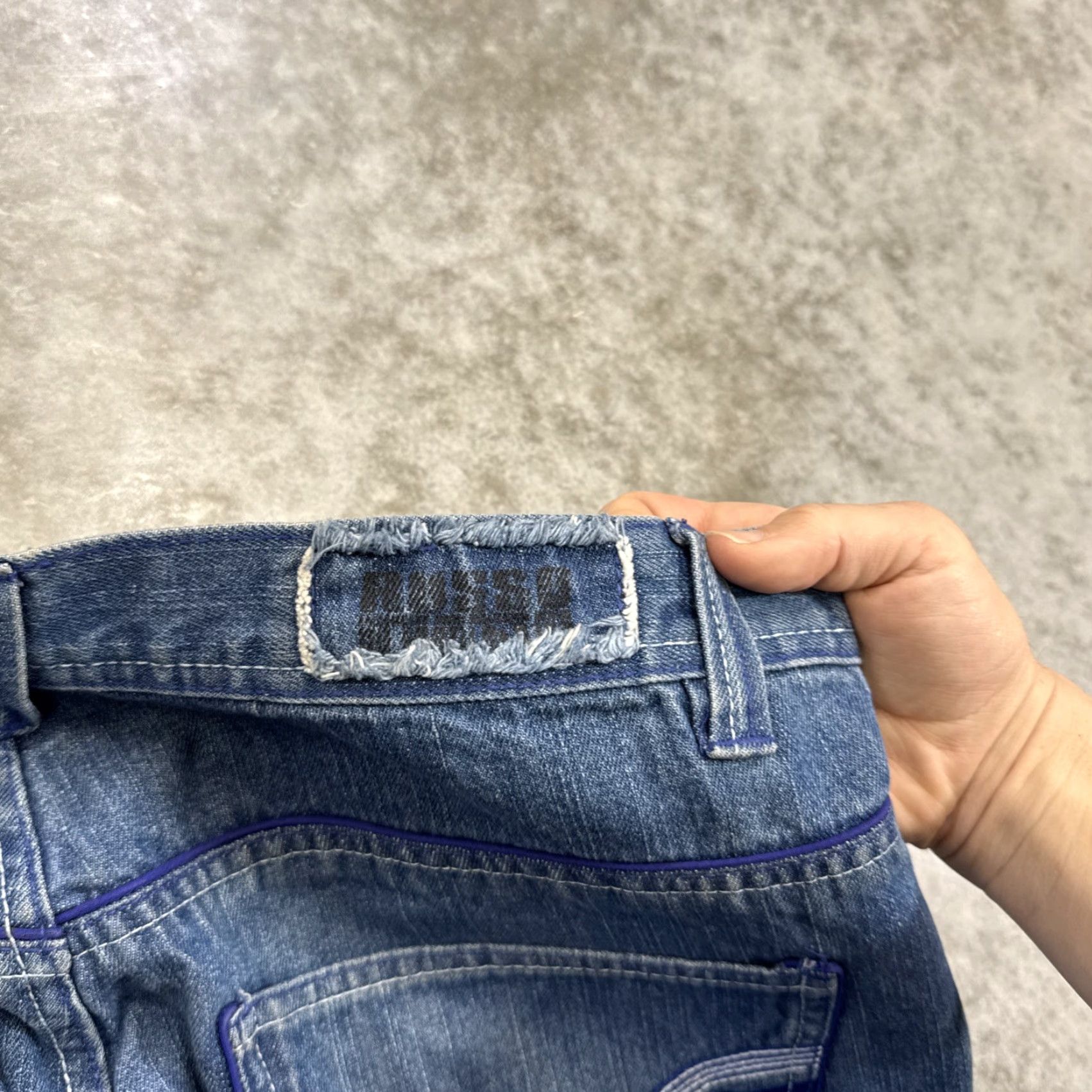 Vintage VINTAGE Russo Jeans Mens 38x34 Hip Hop Embroidered Wide-Leg Denim Distressed Blue Cotton Jeans Mens Size US 38 / EU 54 - 3 Thumbnail