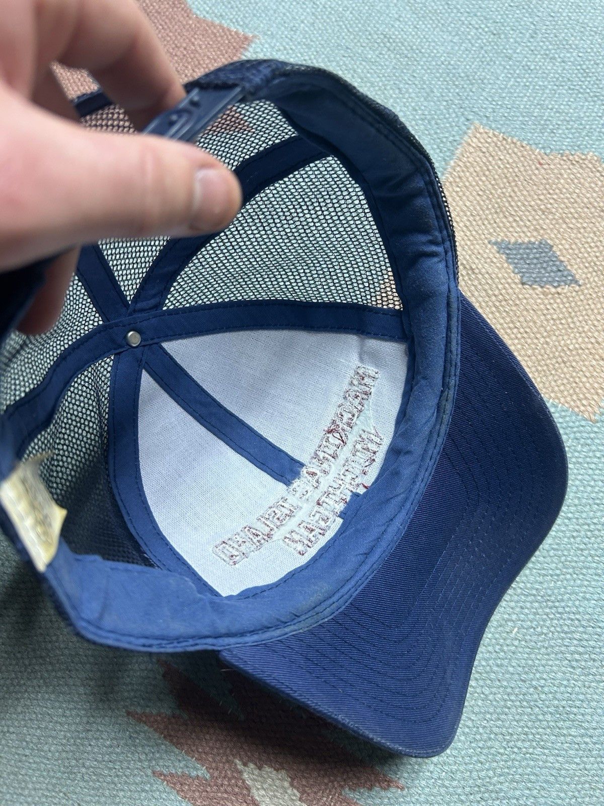 Vintage Vtg SnapBack hat Mackinac island Michigan embroidered blue Size ONE SIZE - 6 Thumbnail