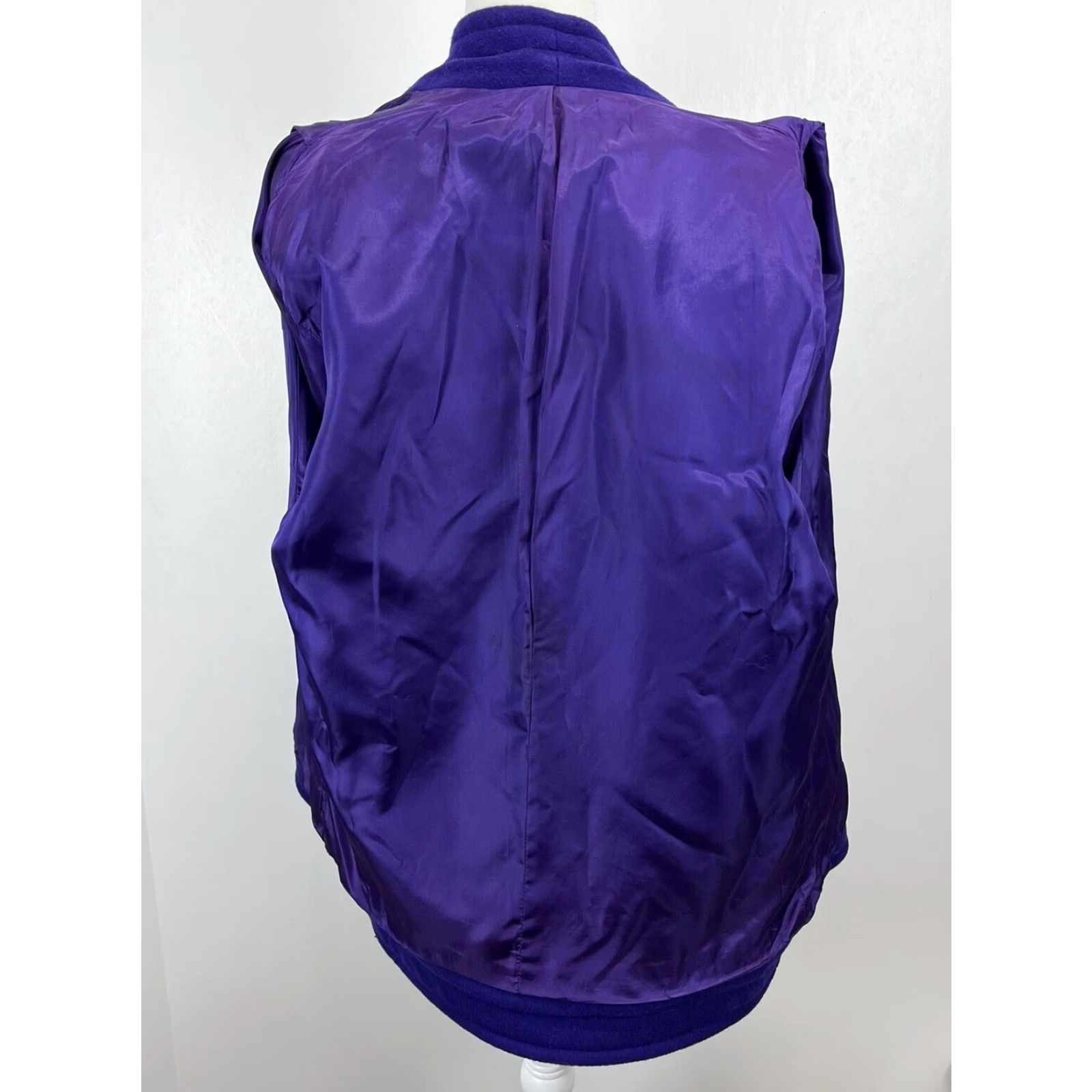 Vintage VINTAGE Unbranded Wool Jacket Sz Medium Womens Open Front Lined Purple 80s Classic Size M / US 6-8 / IT 42-44 - 5 Thumbnail