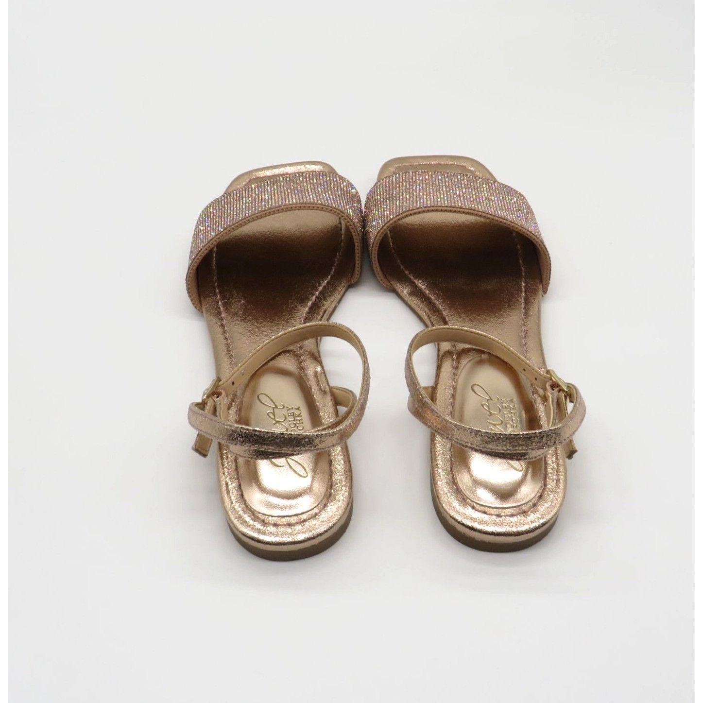 Other Jewel By Badgley Mischka Womens Rose Gold Sandals With Rhine Size US 7.5 / IT 37.5 - 3 Thumbnail