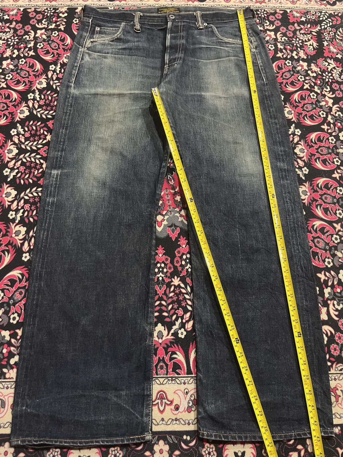 Evisu ⚡️Selvedge⚡️Vintage Japan Brand Nitraid Dark Blue Loose Jeans Size US 37 - 16 Thumbnail