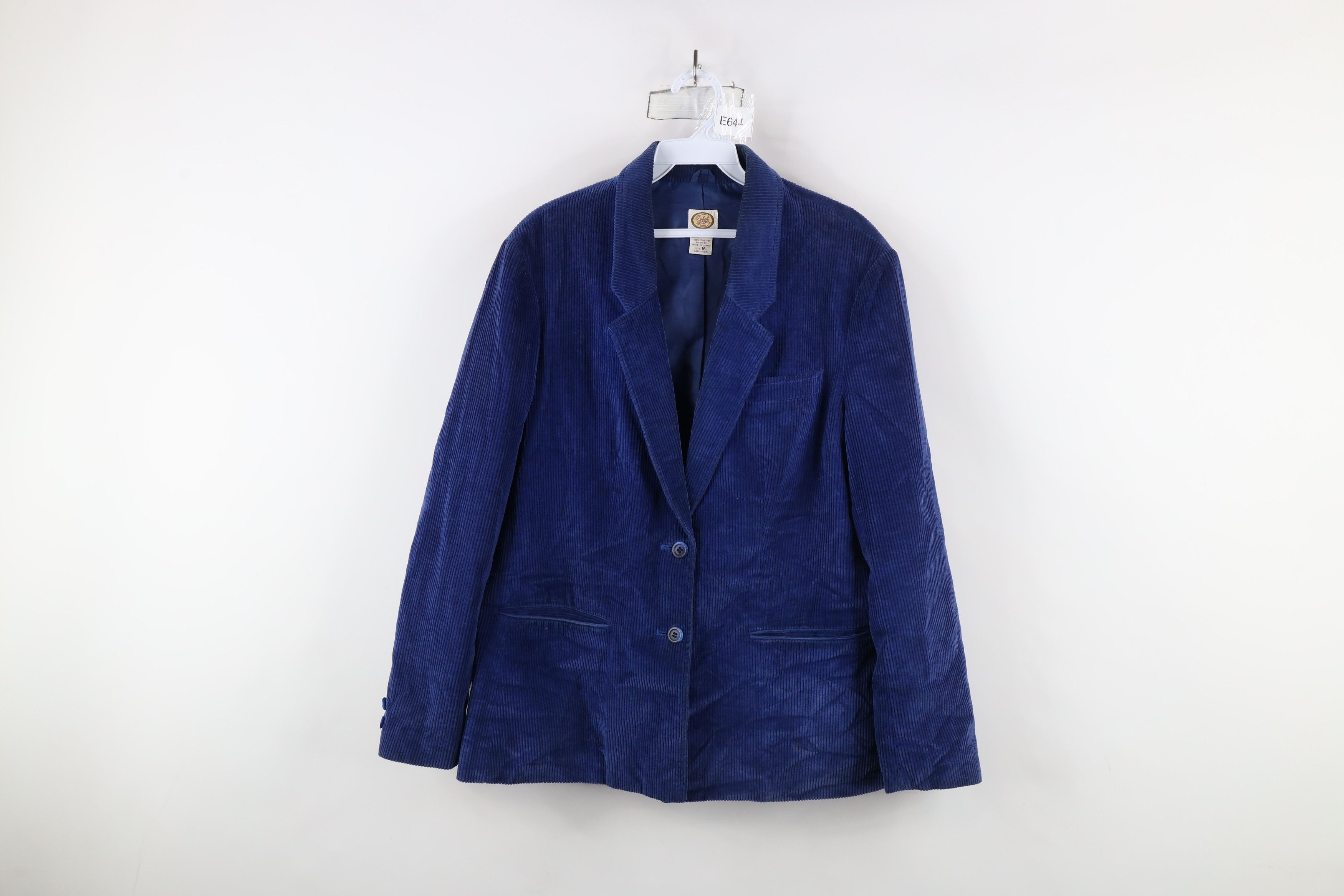 Vintage Vintage 90s Streetwear Corduroy Blazer Jacket Blue Japan Size XXL / US 16-18 / IT 52-54 - 1 Thumbnail