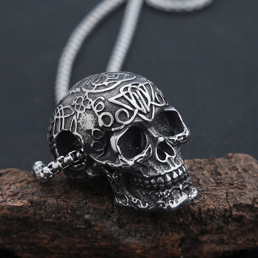 Other Gothic Men Skull Pendant Necklace Size ONE SIZE - 3 Thumbnail
