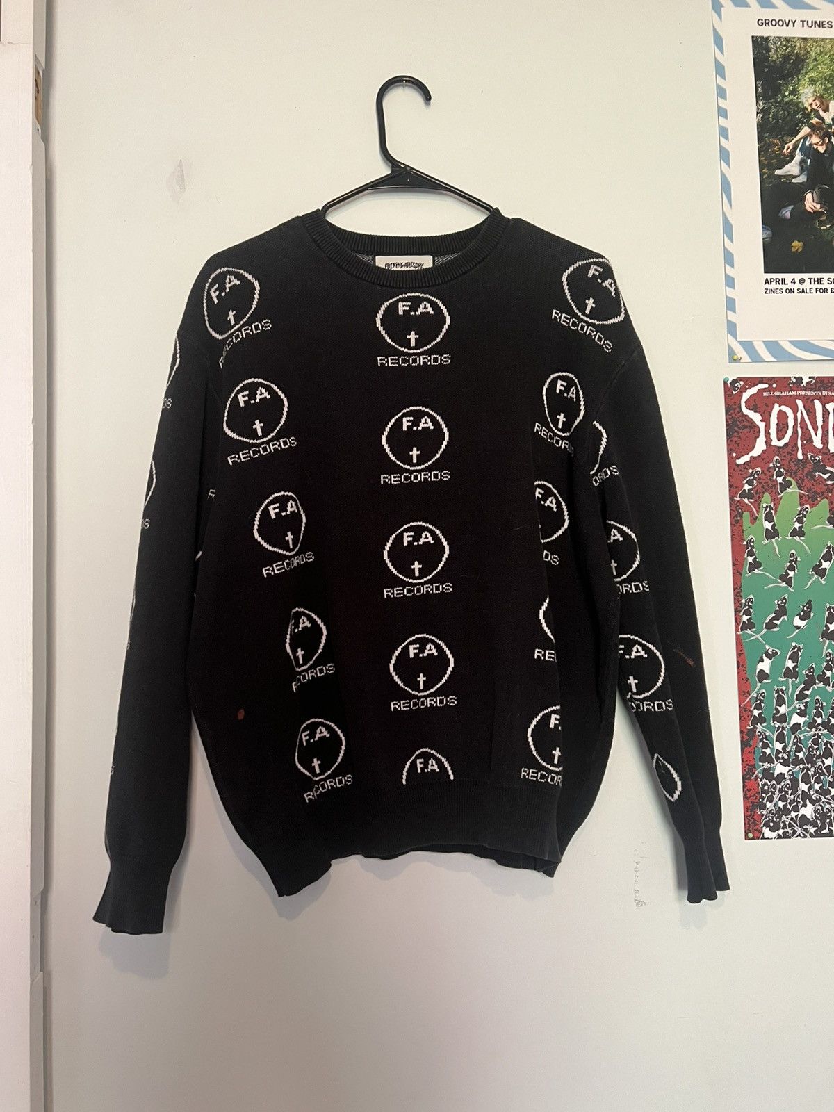 Fucking Awesome Fucking Awesome Black and White Logo Crewneck Size US XL / EU 56 / 4 - 1 Thumbnail