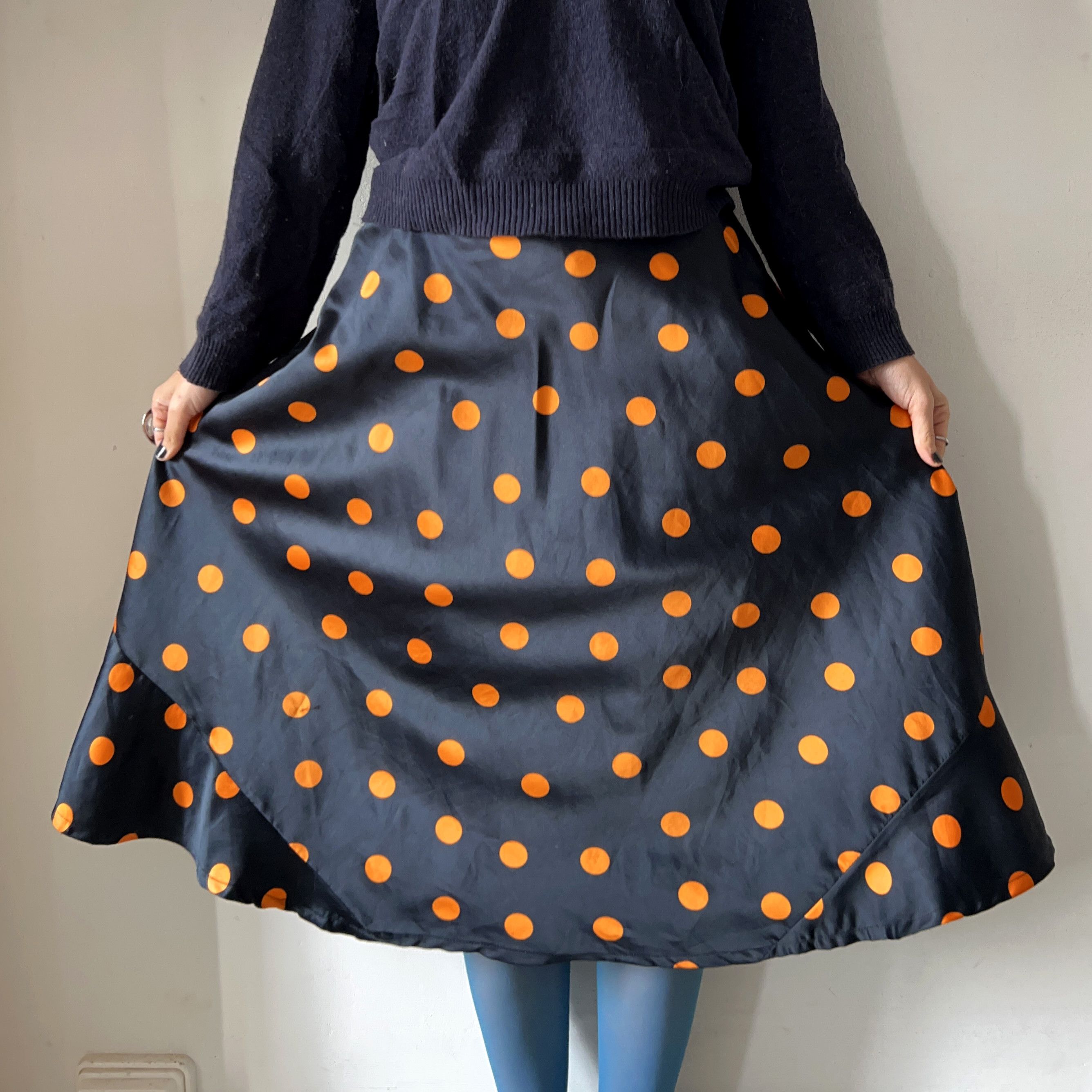 Handmade × Vintage Y2k polka dots low waist skater skirt Size 30" / US 8 / IT 44 - 5 Thumbnail