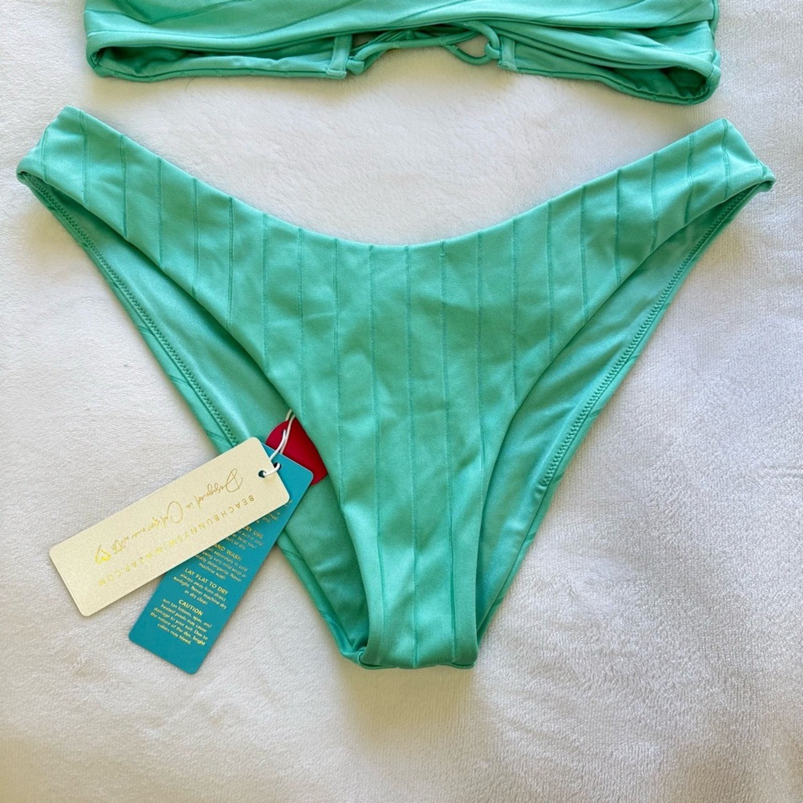 NBDN Nobrandedon NWT! Beach Bunny Aqua Women's Swimwear Set, Size L/XL Size L / US 10 / IT 46 - 7 Thumbnail