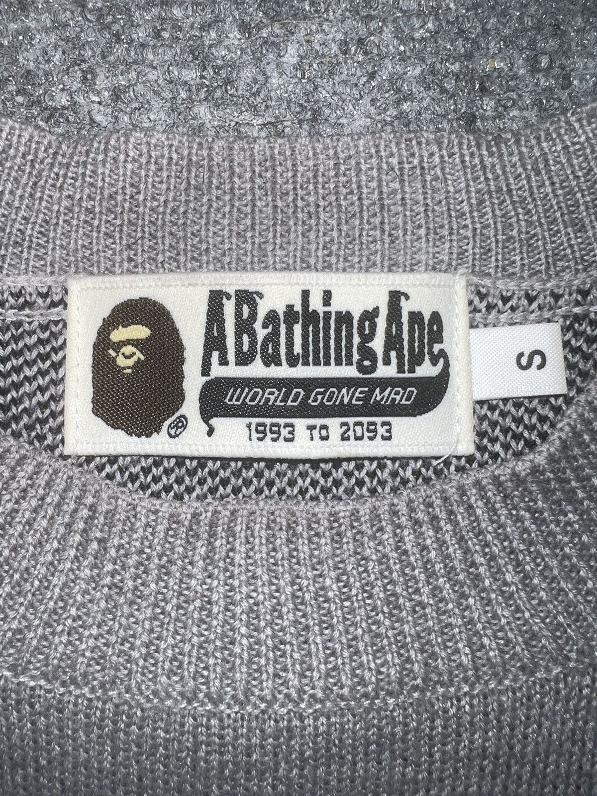 Bape Bape Grey Knitted Sweater Size US S / EU 44-46 / 1 - 5 Thumbnail