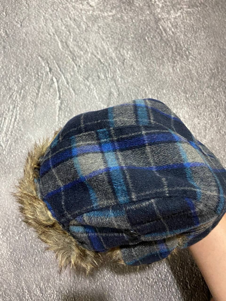 Outdoor Voices vintage fur hat with earflaps in check Size ONE SIZE - 4 Thumbnail