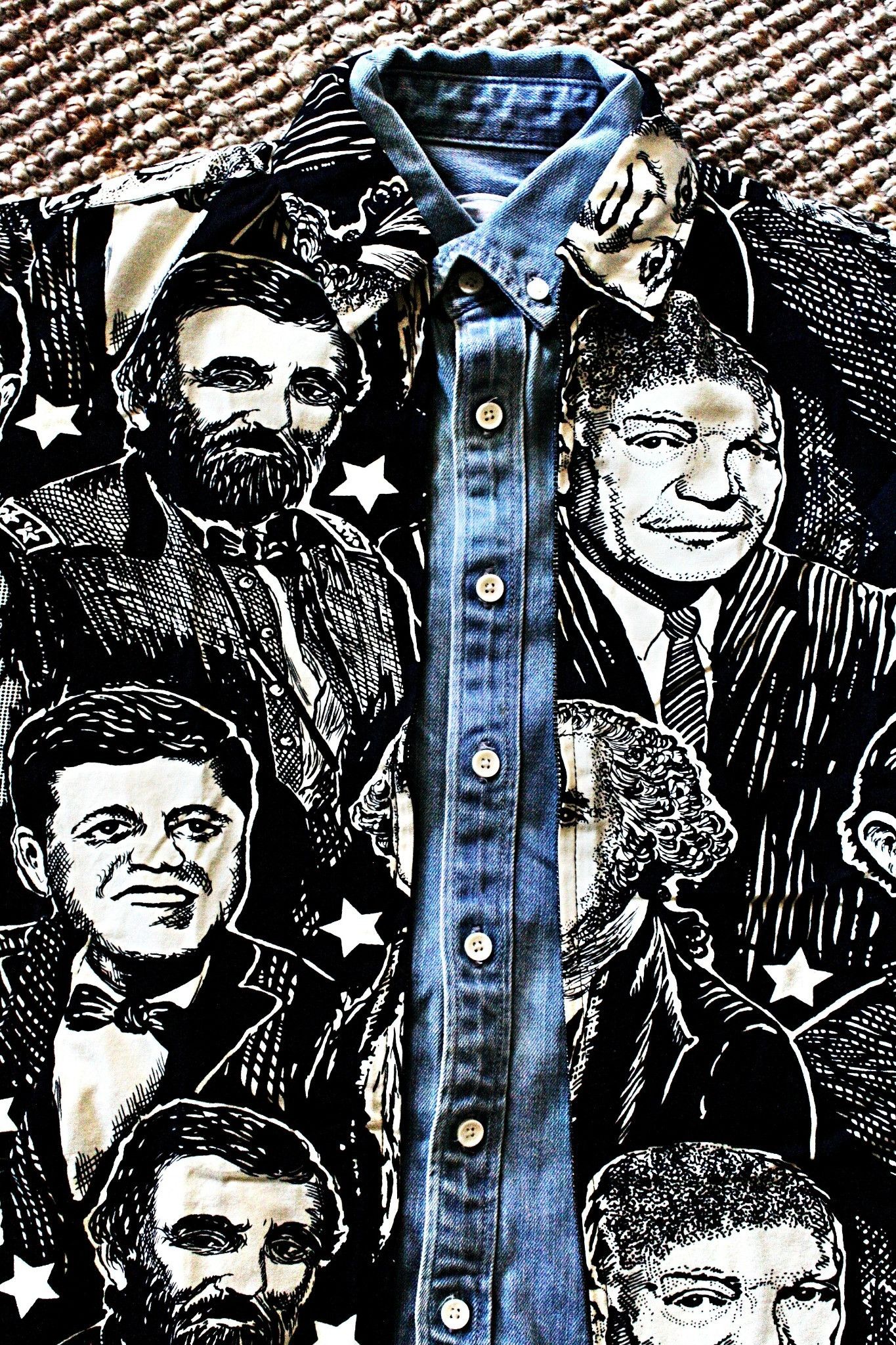 Other Rare Woodcut US Presidents All-Over Print Shirt Jacket Size US XS / EU 42 / 0 - 3 Thumbnail