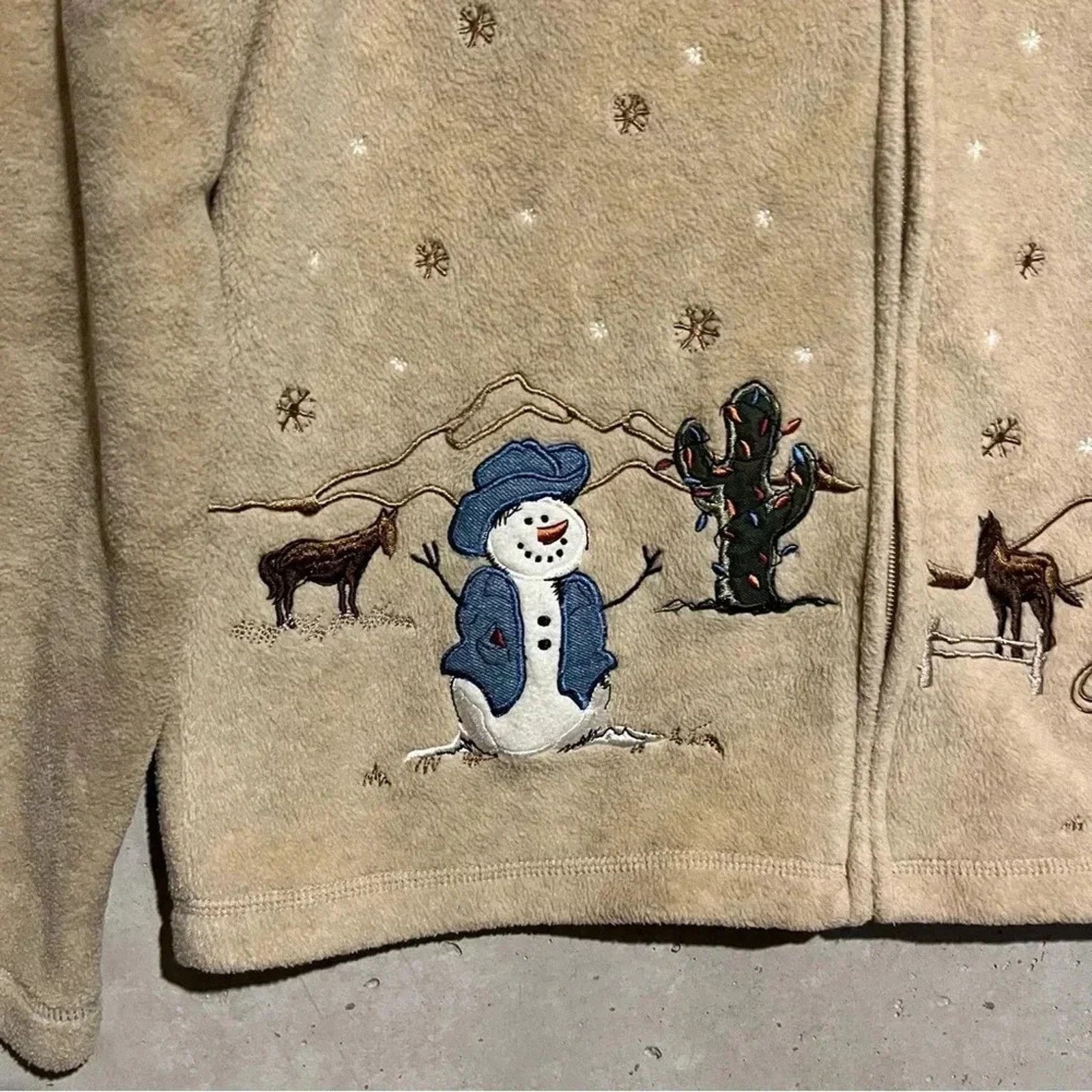 Croft & Barrow Croft & Barrow Western Snowman Cardigan Fleece Size Large Size L / US 10 / IT 46 - 2 Thumbnail
