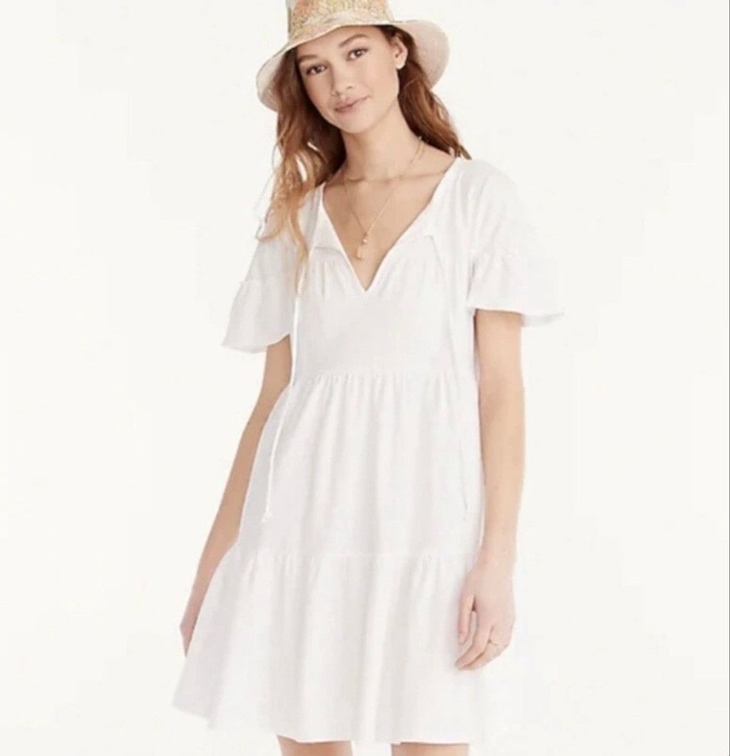 J.Crew J.crew Broken-in jersey tiered mini dress Size S / US 4 / IT 40 - 1 Thumbnail