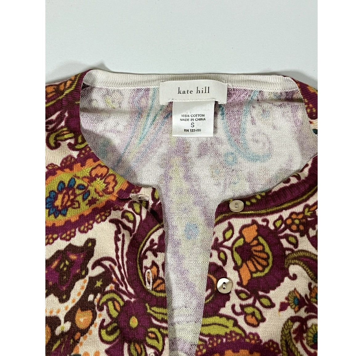 Kate Spade Kate Hill Paisley Boho Sweater Cardigan Top Blouse Size S 🤎✨ Size S / US 4 / IT 40 - 3 Thumbnail
