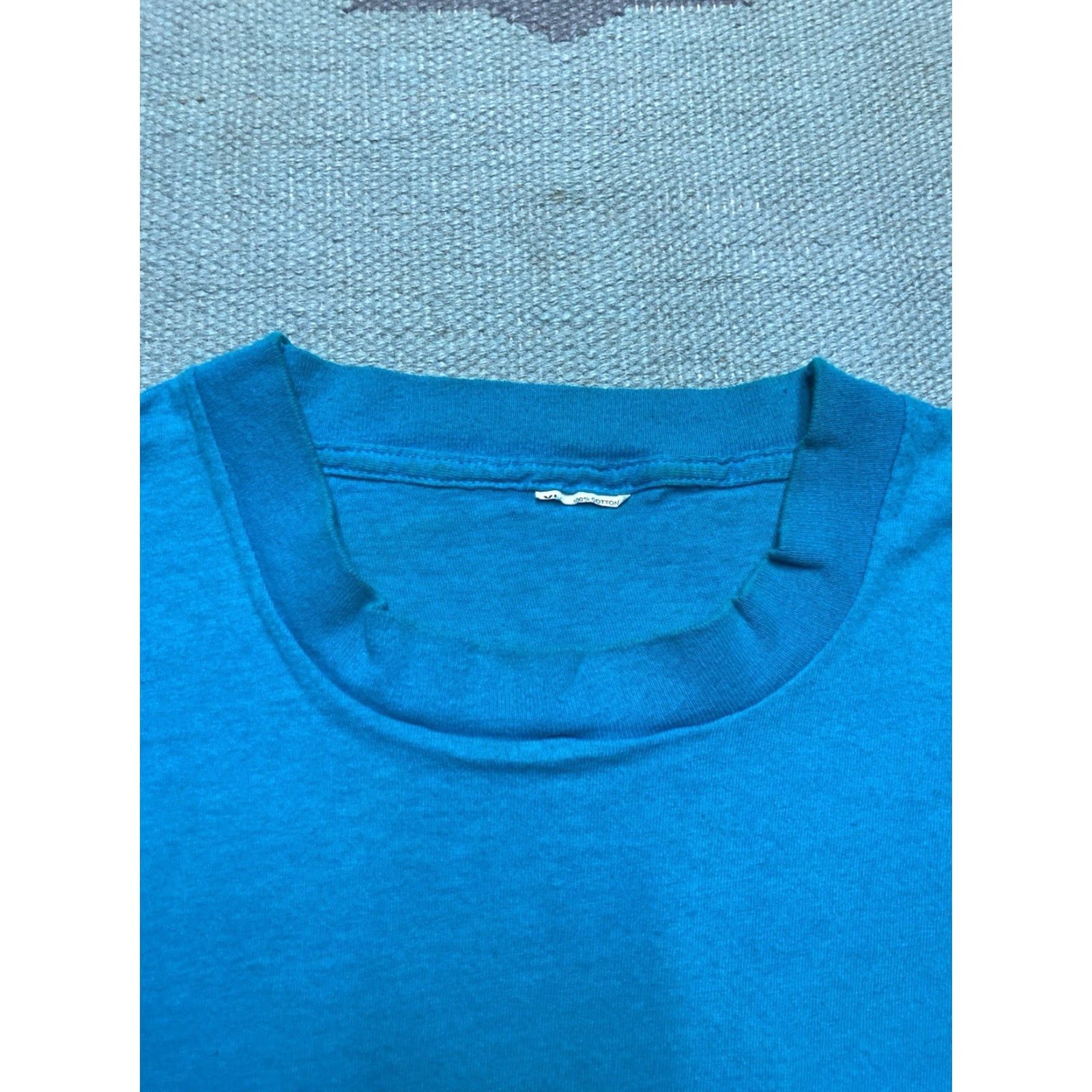 Fruit Of The Loom VINTAGE Fruit of the Loom T-Shirt Pocket 80s Teal Blue Cotton XL Men Blues 80s Pockets Mens XL Size US XL / EU 56 / 4 - 6 Thumbnail