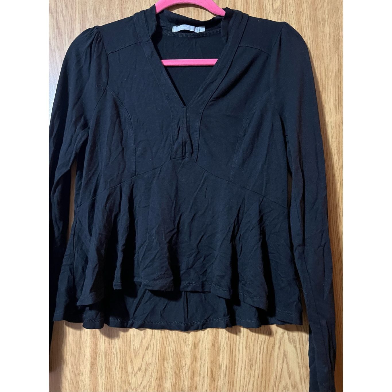 BKE Red By BKE Black Long Sleeve Top Woman’s Size Large Size L / US 10 / IT 46 - 3 Thumbnail