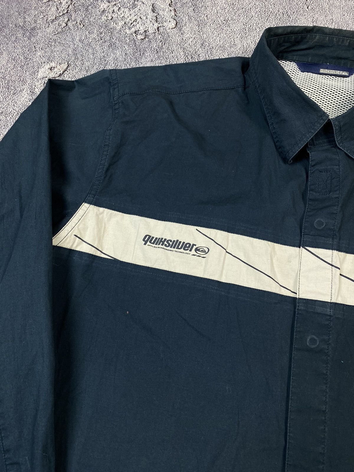 Quiksilver × Vintage Vintage 00s Quiksilver Navy Shirt Surf Style Retro Y2K Size US L / EU 52-54 / 3 - 4 Thumbnail