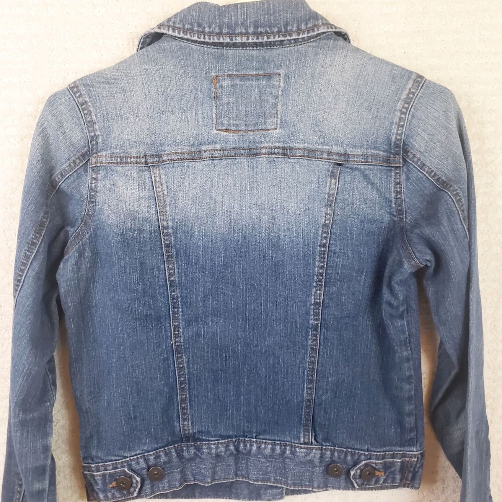 Denime Mudd Womens Denim Jacket Juniors Light Blue Wash Button Down Distressed SMALL Jacket Women S Cotton Denim Solid Pockets Collared Buttons Vintage No Size S / US 4 / IT 40 - 7 Thumbnail