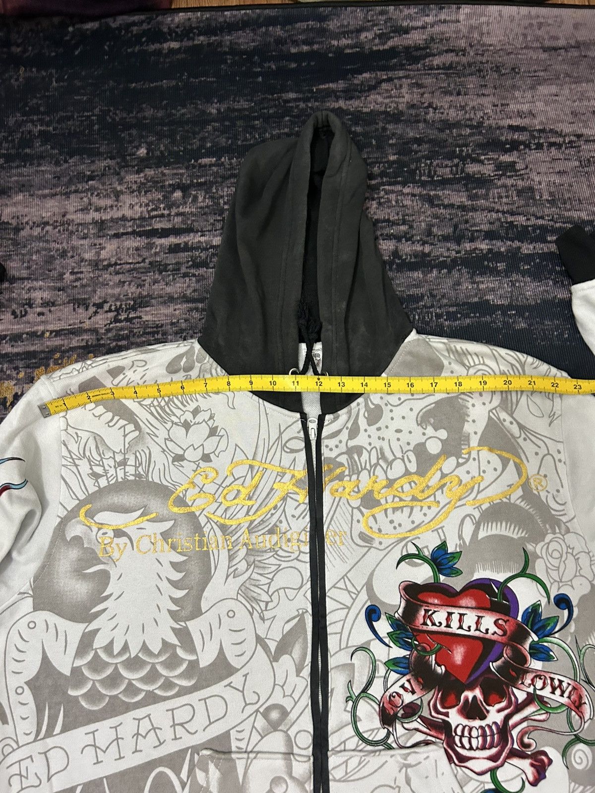 Ed Hardy Vintage Ed Hardy By Christian Audiger Zip Hoodie Size US XXL / EU 58 / 5 - 16 Thumbnail