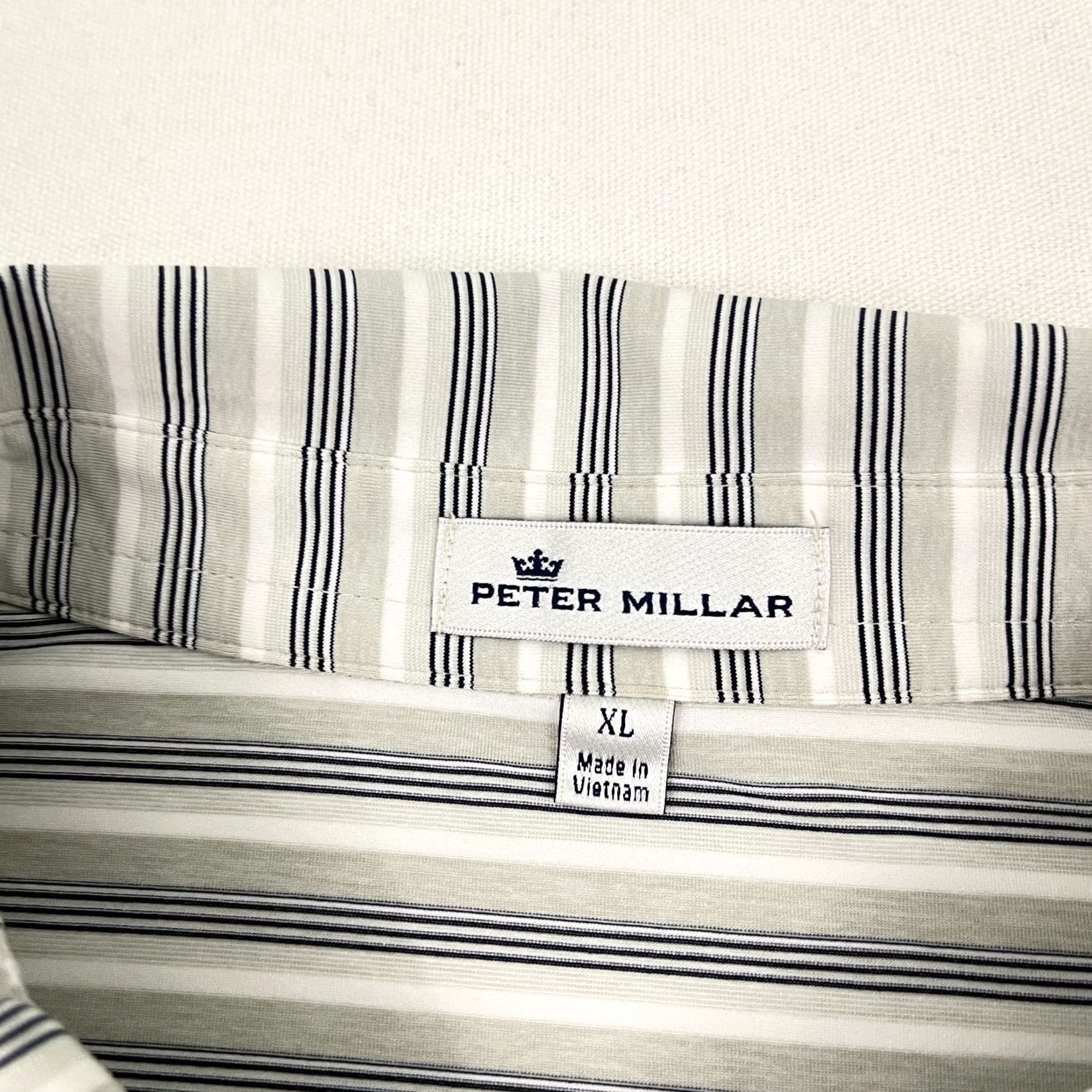 Peter Millar Peter Millar Summer Comfort Polo Shirt Men XL Gray Striped Duke Golf Club Preppy Size US XL / EU 56 / 4 - 3 Thumbnail