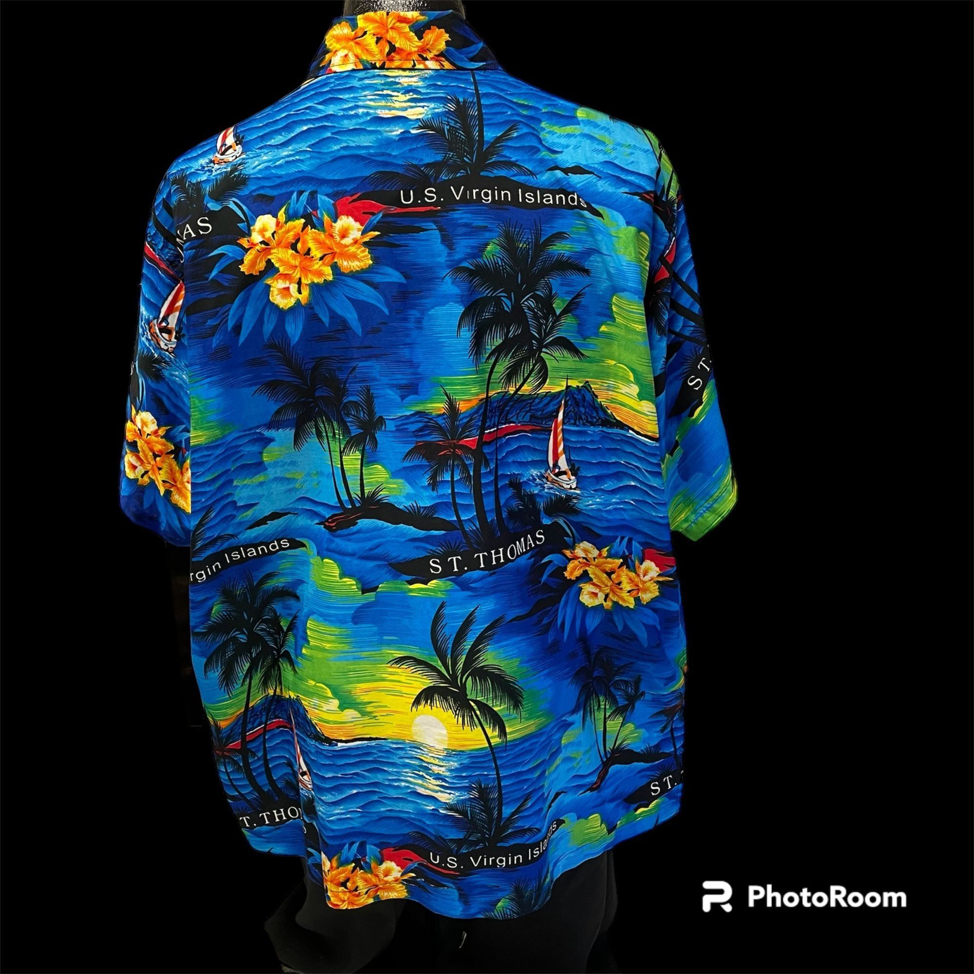 Unkwn 80’s HAWAIIAN St Thomas VIRGIN ISLANDS Tropical Beach Shirt Size US XXL / EU 58 / 5 - 4 Thumbnail