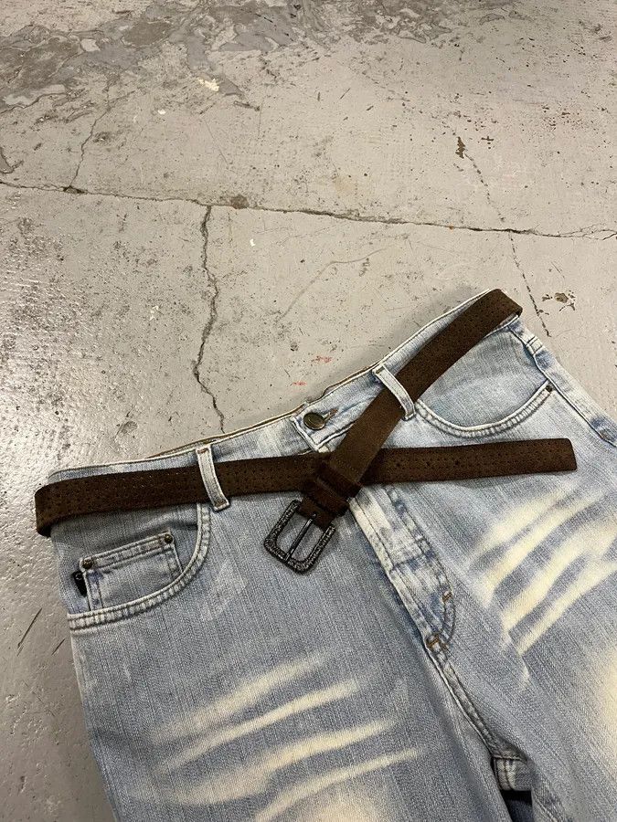 Vintage Massimo Rebecchi Brown Suede Leather Belt Size ONE SIZE - 3 Thumbnail
