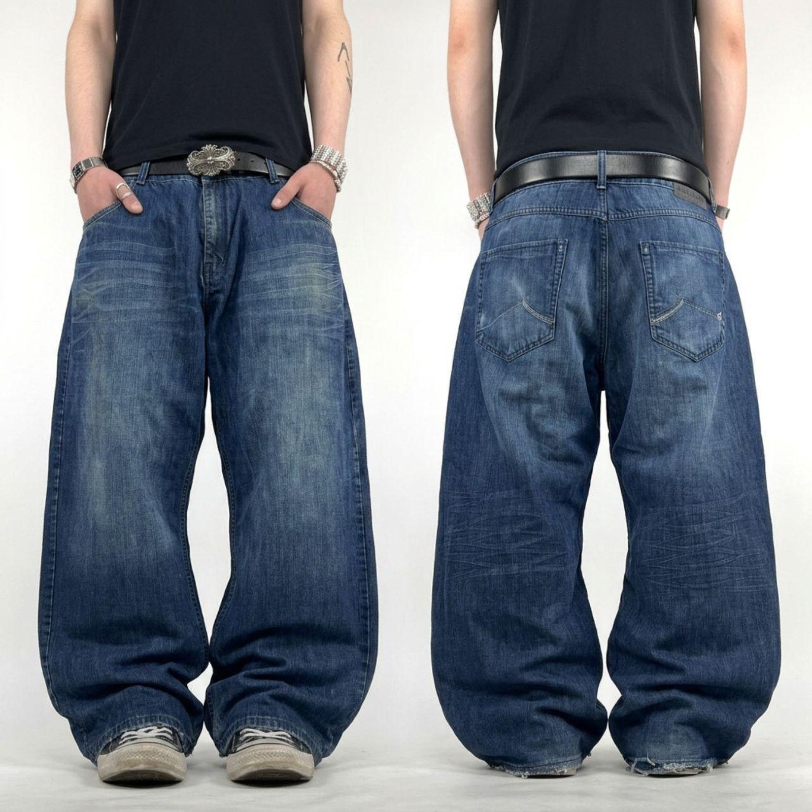 JNCO Deadstock 90s Baggy Skater Boss Jeans Men's Size W28 X L30