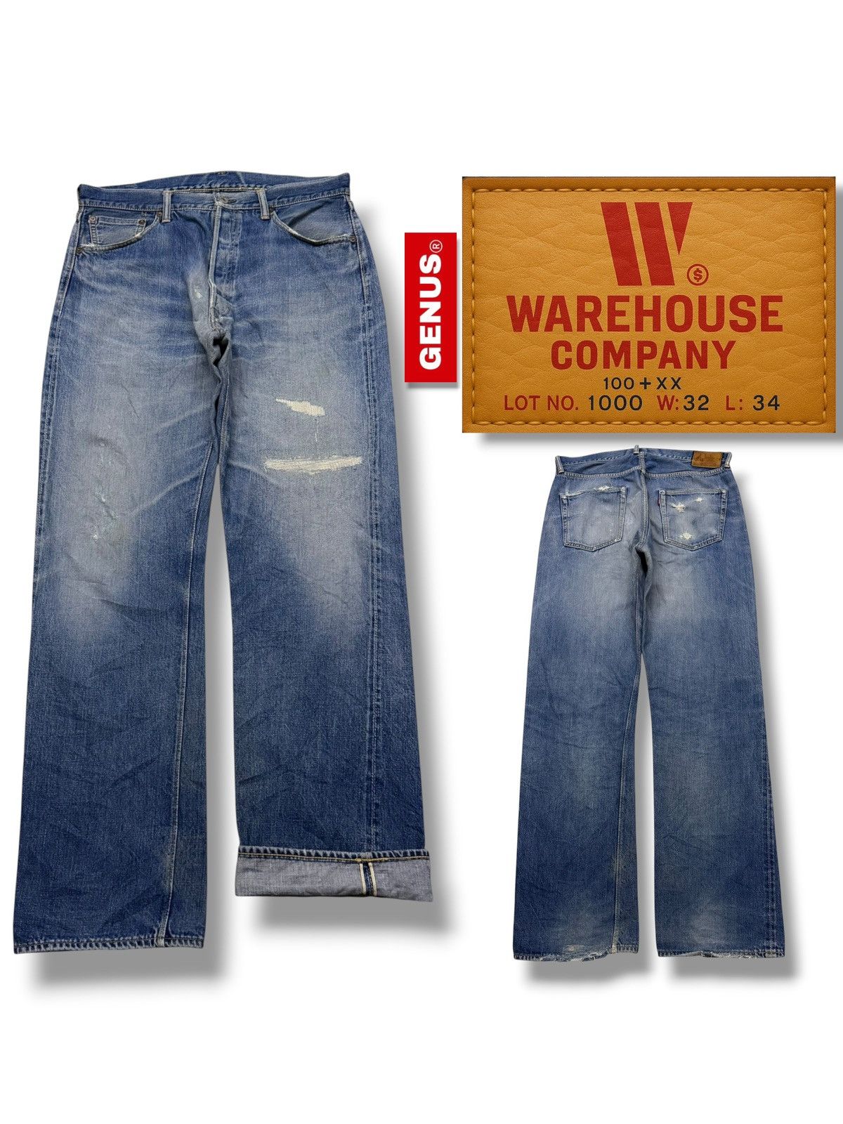 Warehouse & Co. Vintage Warehouse & Co Genus” Japan Selvedge Denim Jeans W34 Size US 34 / EU 50 - 1 Thumbnail