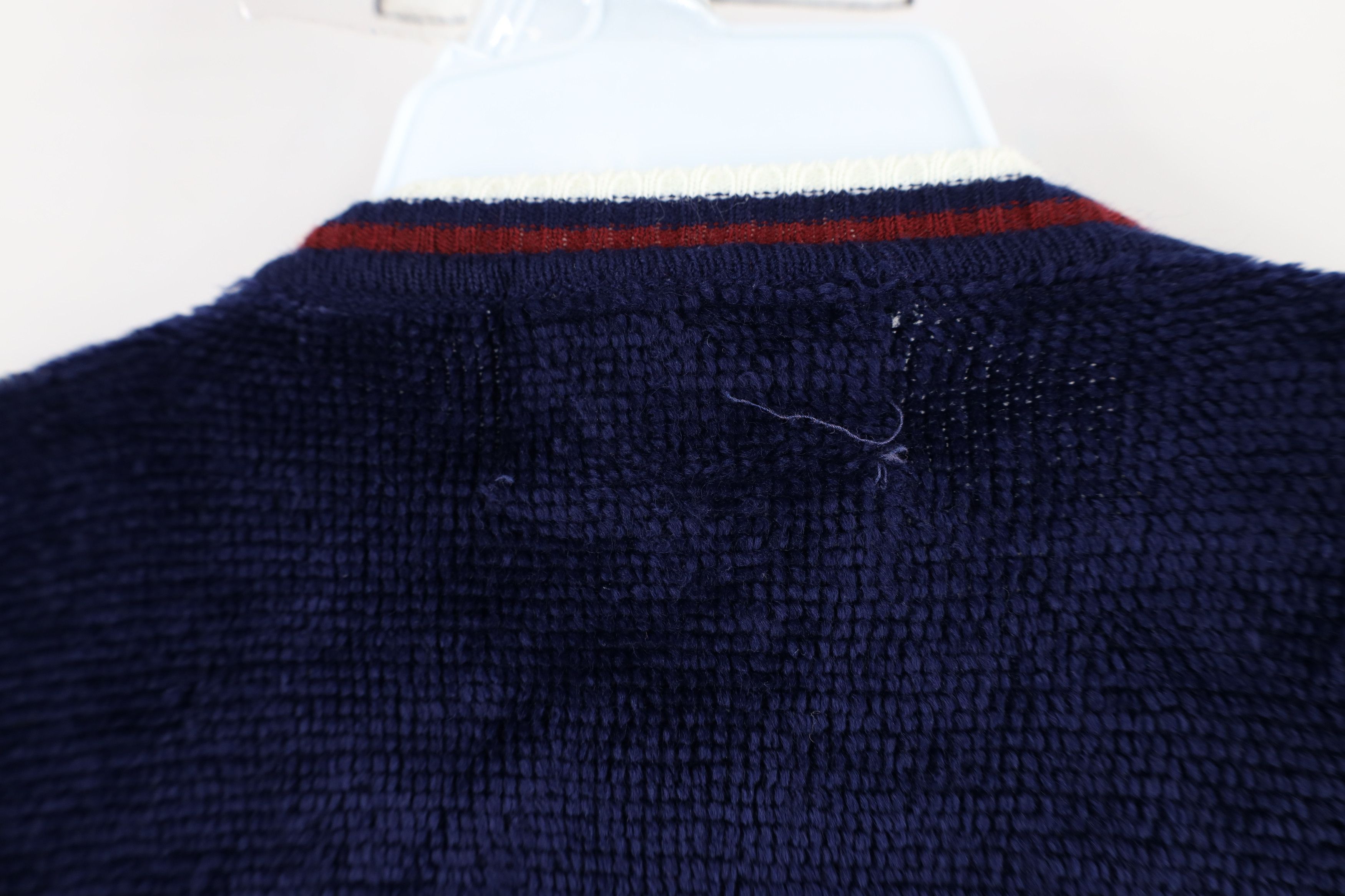 Vintage Vintage 70s Streetwear Ribbed Velour V-Neck Sweater Blue Size M / US 6-8 / IT 42-44 - 7 Thumbnail