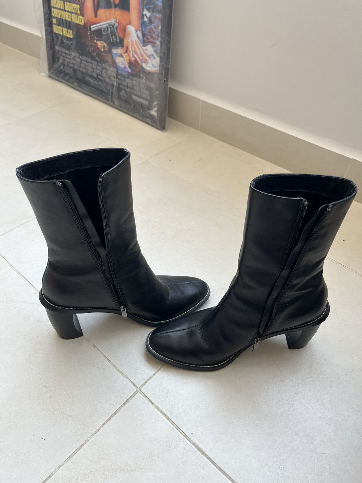 Vintage Vintage High Heel Leather Boots Size US 9.5 / IT 39.5 - 3 Thumbnail