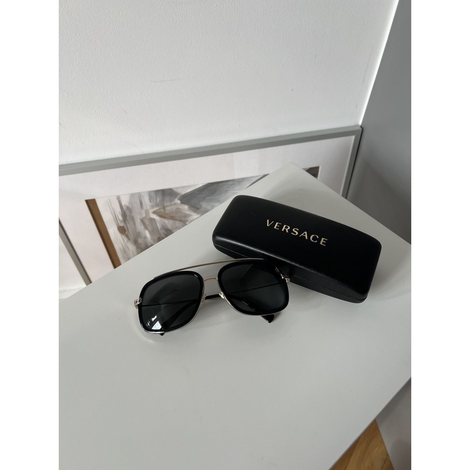 Versace Versace logo greca gold black sunglasses Size ONE SIZE - 8 Thumbnail