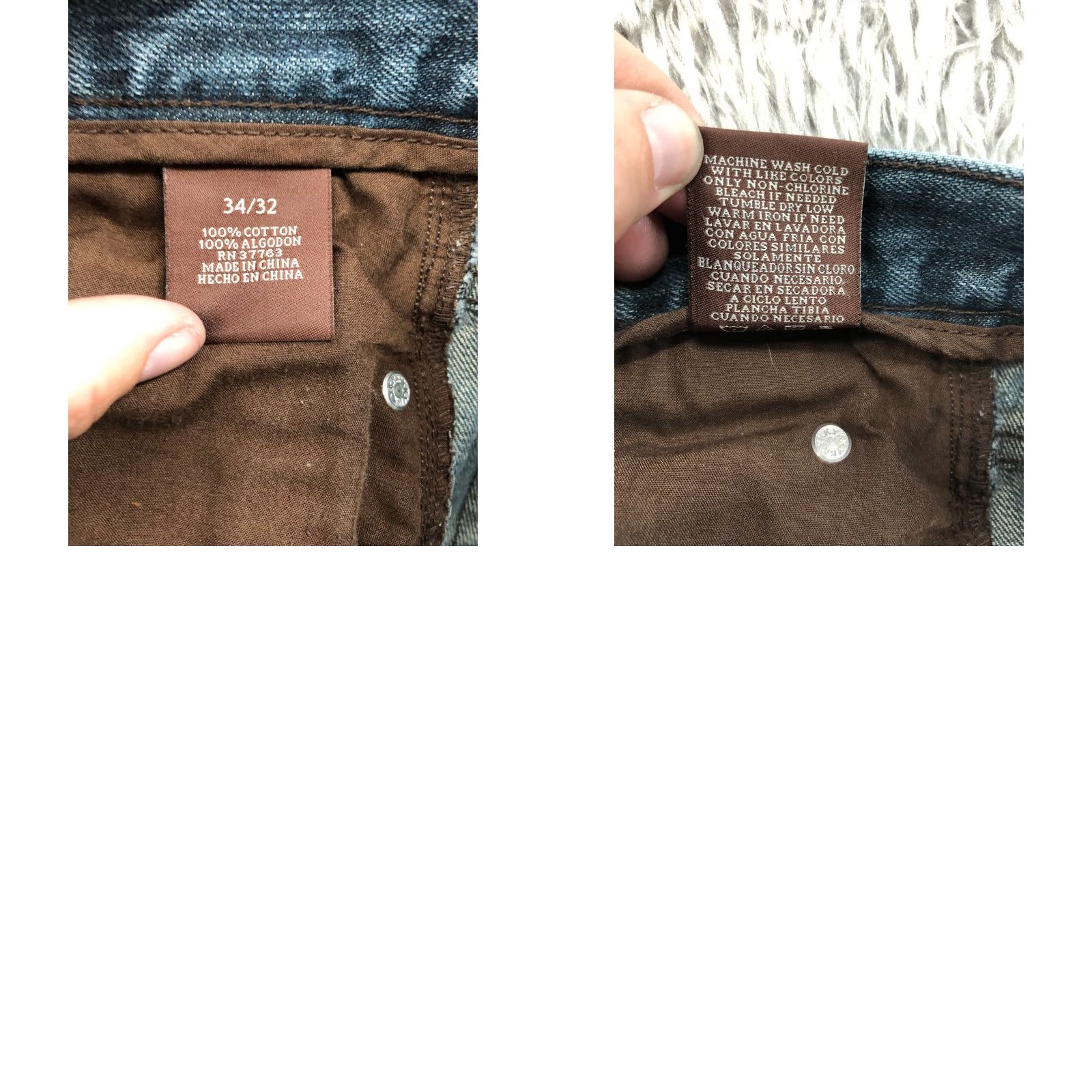 Perry Ellis Perry Ellis Jeans 34x32 Mens Dark Wash Blue Denim Mid Rise Straight Leg 5-Pocket 34 Regular Blue Size US 34 / EU 50 - 9 Thumbnail