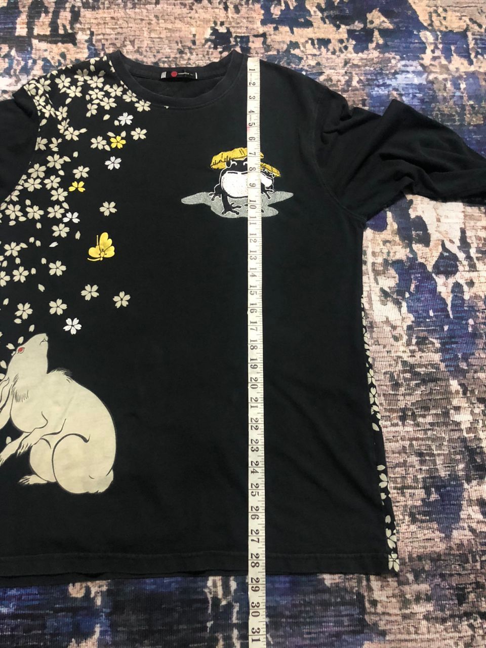 Japanese Brand Sanmaruichi Art Print Flowers Embroidery Frog Design Sukajan Size US M / EU 48-50 / 2 - 19 Thumbnail