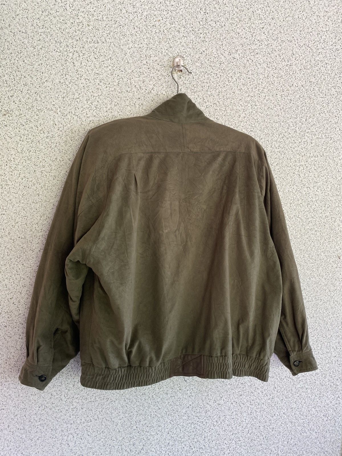 Japanese Brand Vintage Olive Utility Bomber Jacket w/ Leather Trim Size L / US 10 / IT 46 - 14 Thumbnail