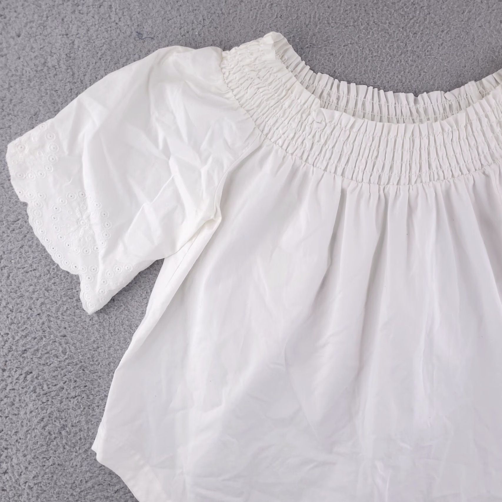 Vintage 7th Avenue Blouse Women Medium Lace White Ruffle Neck Shirt Vintage? No Size M / US 6-8 / IT 42-44 - 2 Thumbnail