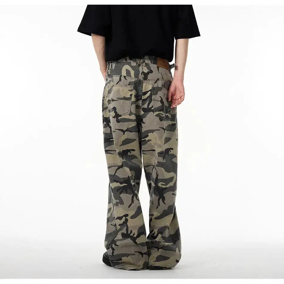 Japanese Brand Retro loose camouflage casual wide leg jeans Size US 32 / EU 48 - 2 Thumbnail