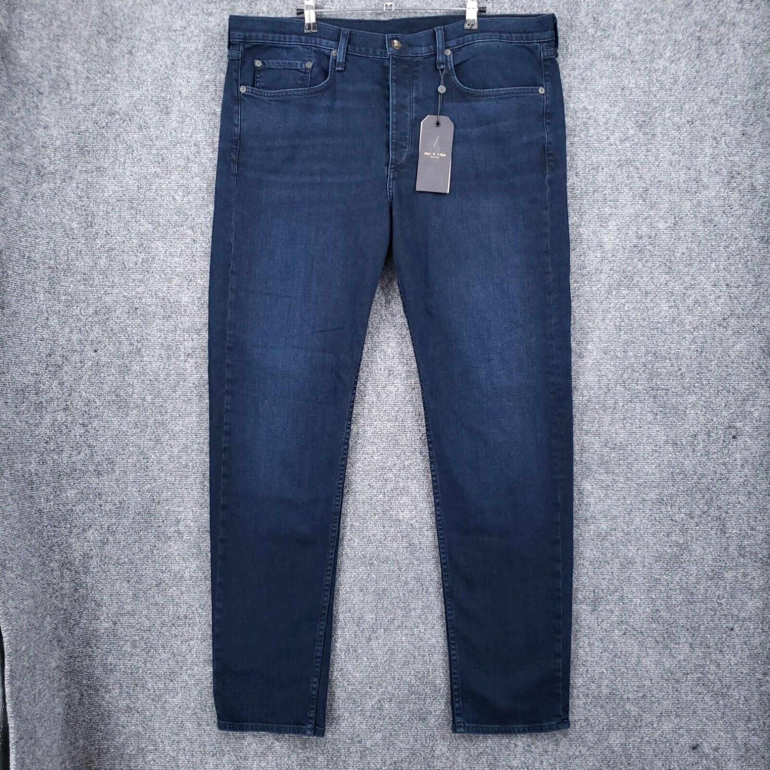 image of New Rag Bone Jeans Mens 36 Blue Fit 2 Slim Straight Kaihara Denim Button 40X33 in White