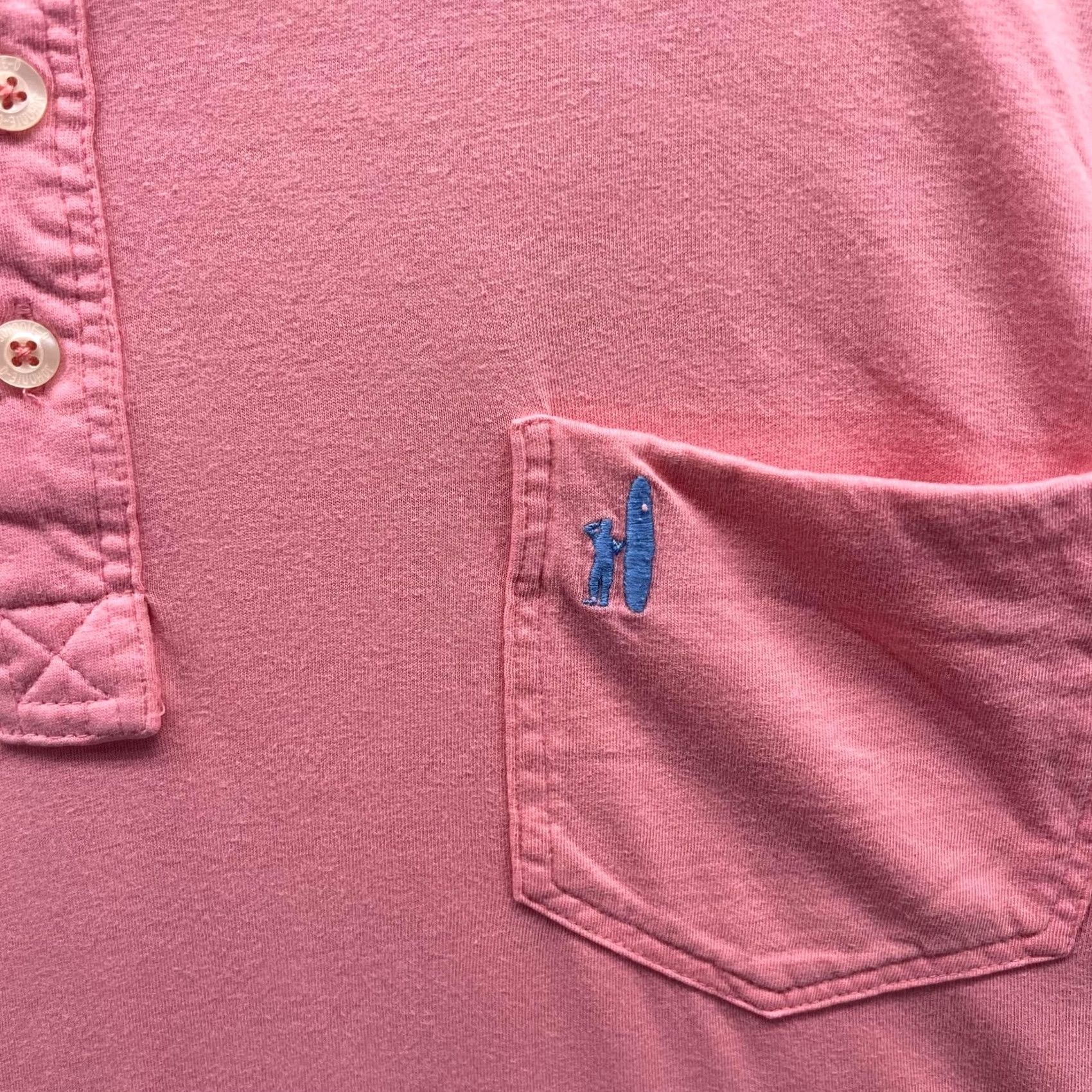 johnnie-O Johnnie-O Hangin' Out Polo Shirt Mens XL Pink Solid Pocket Cotton Casual Shirt Size US XL / EU 56 / 4 - 6 Thumbnail