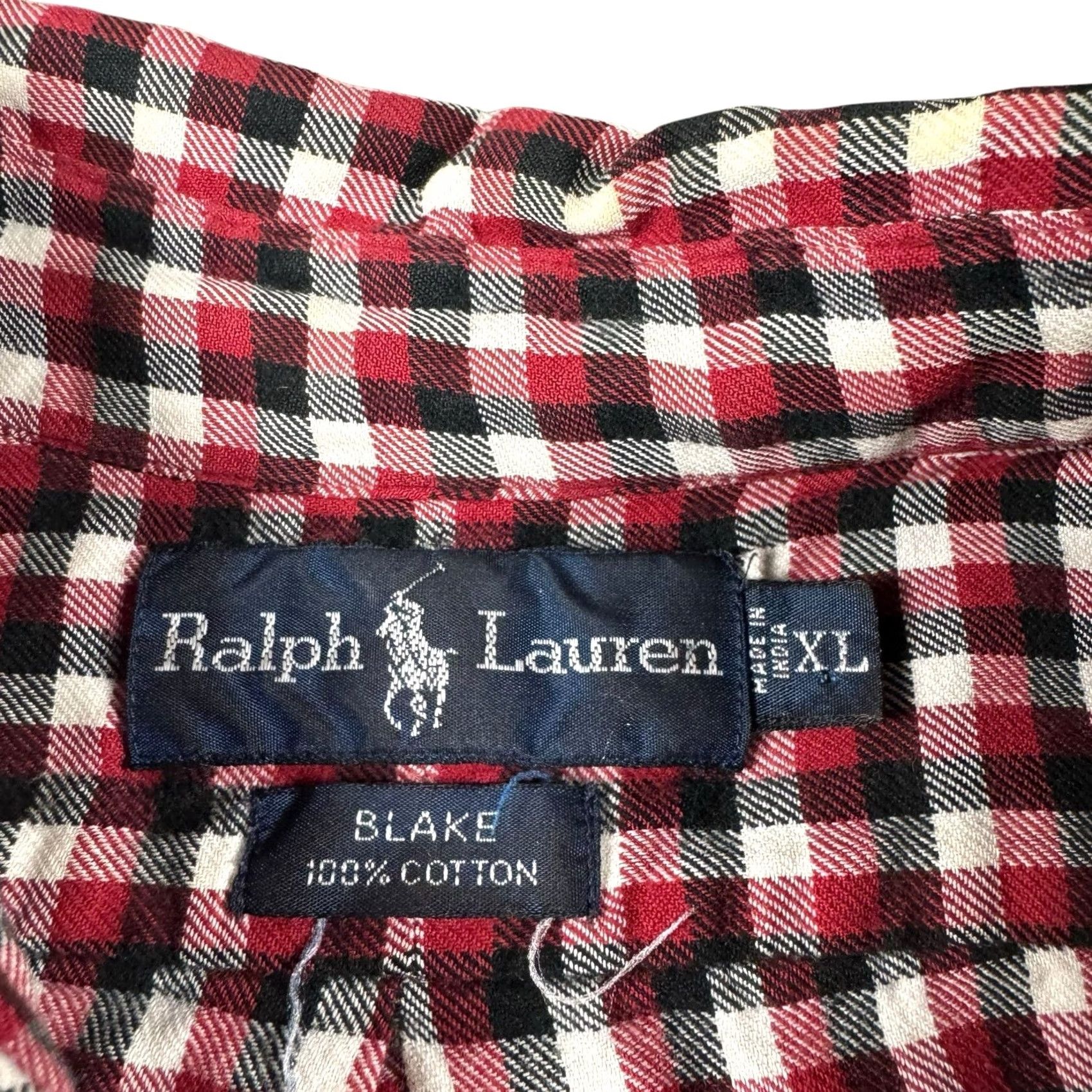 Ralph Lauren VINTAGE Ralph Lauren Blake Shirt Men’s XL Plaid 100% Cotton Button-Up Long Sleeve Red Size US XL / EU 56 / 4 - 7 Thumbnail