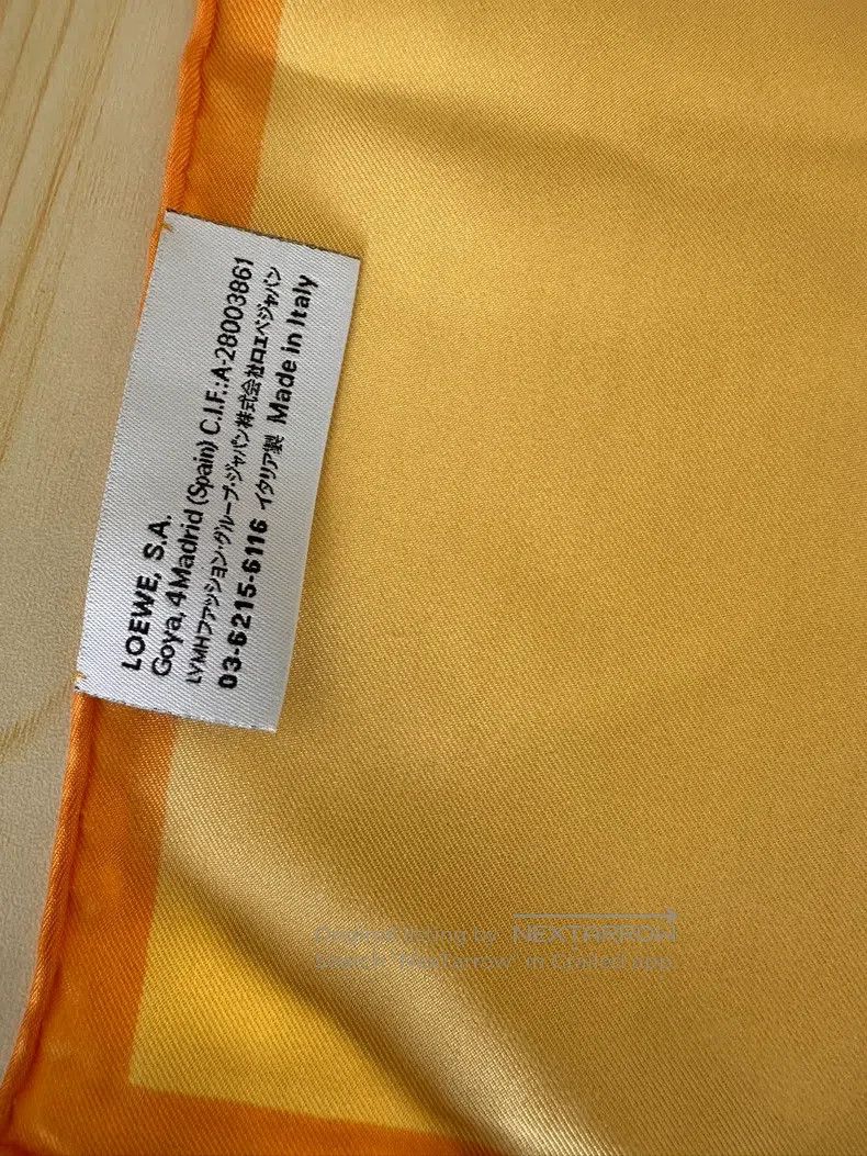 Loewe Loewe size 90*90cm Orange and white color block silk scarf Size ONE SIZE - 3 Thumbnail
