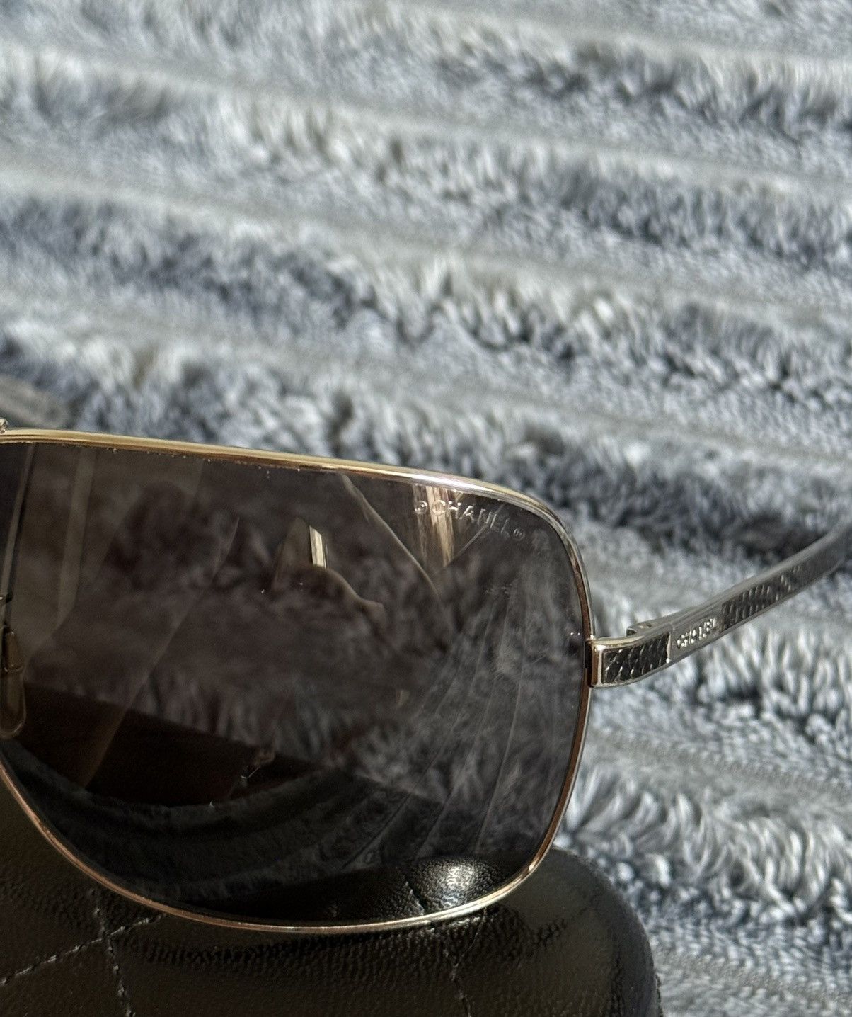 Chanel Chanel Silver Metal Aviator Sunglasses 4141-Q Size ONE SIZE - 6 Thumbnail