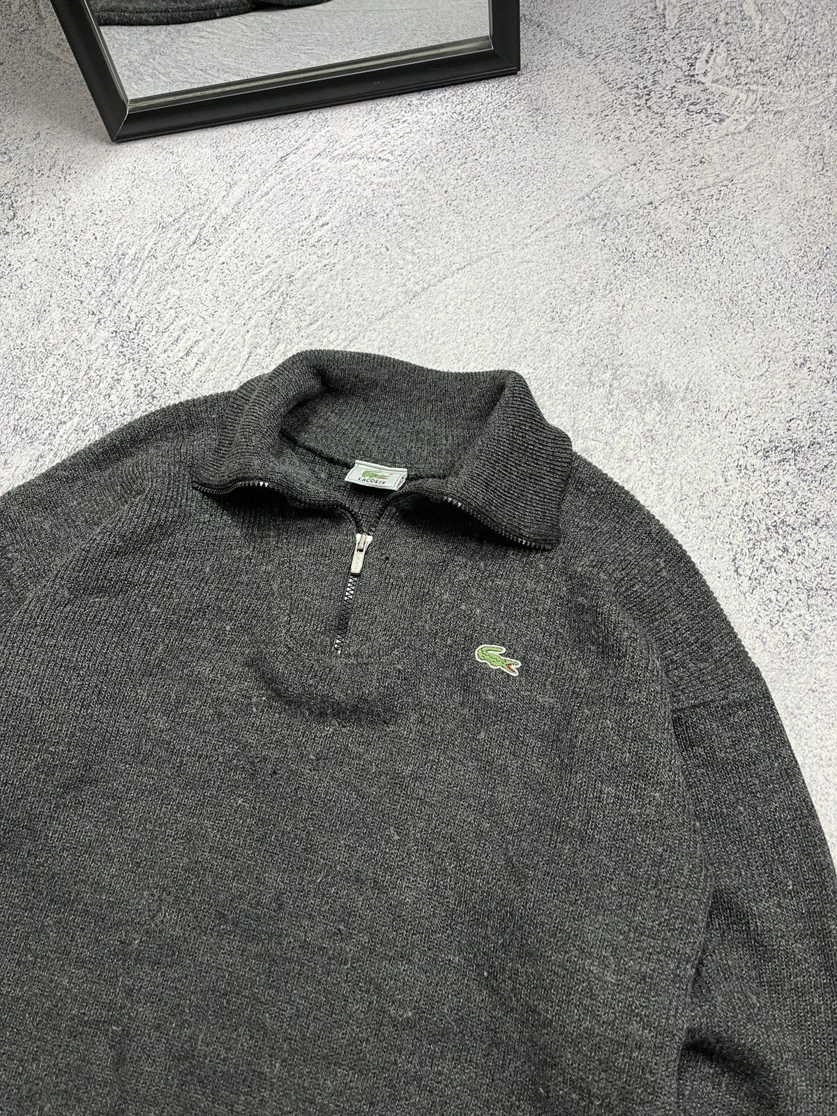 Lacoste × Vintage Vintage Rare Lacoste Made in France Wool Zip Sweater Y2K Size US L / EU 52-54 / 3 - 5 Thumbnail