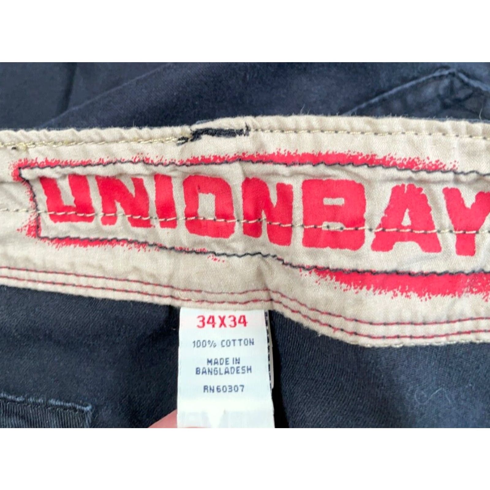 Vintage VINTAGE Men's Pants Cargo Wide-Leg Baggy 90s Blue 34 x 34 (36 x 33) Fatigues Cotton Zip Fly Pockets Relaxed Mar 90s Mens Size US 36 / EU 52 - 3 Thumbnail