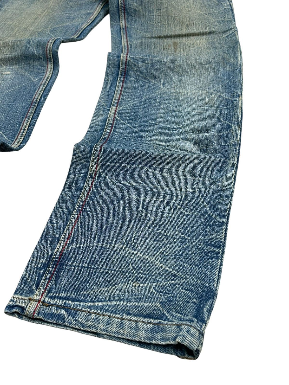 Japanese Brand Jack Serika Japan Denim Light Wash Mud Clawn Distressed Size US 31 - 4 Thumbnail