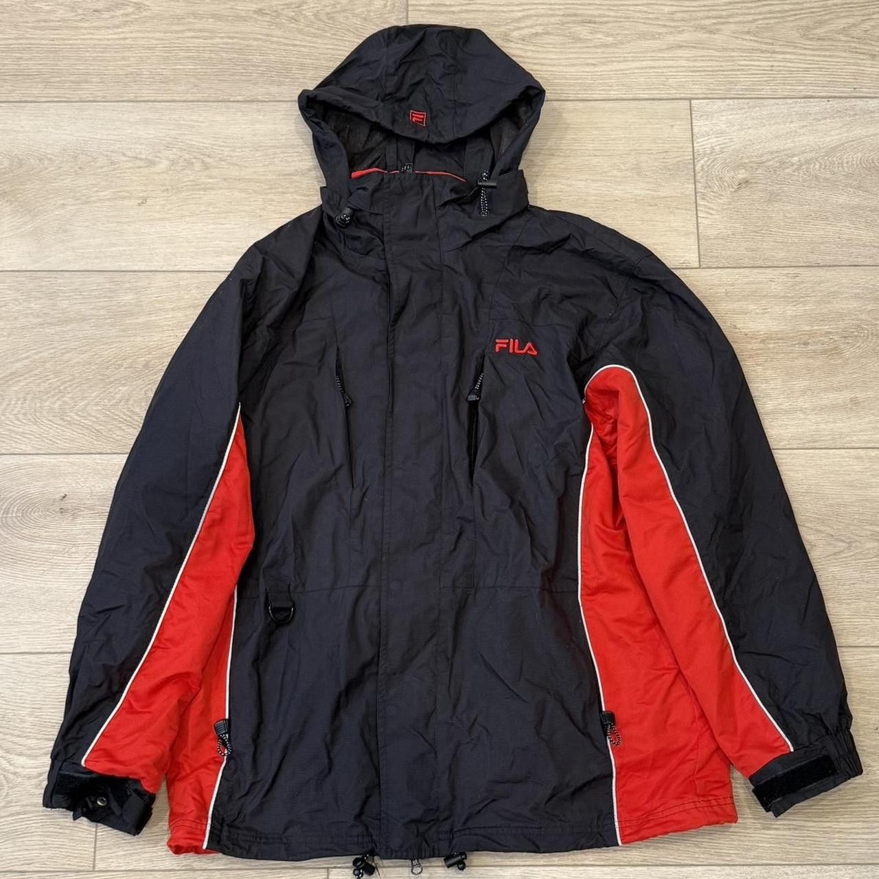Fila Vintage FILA Snow Ski Red Black Striped Hooded Jacket Size US L / EU 52-54 / 3 - 3 Thumbnail
