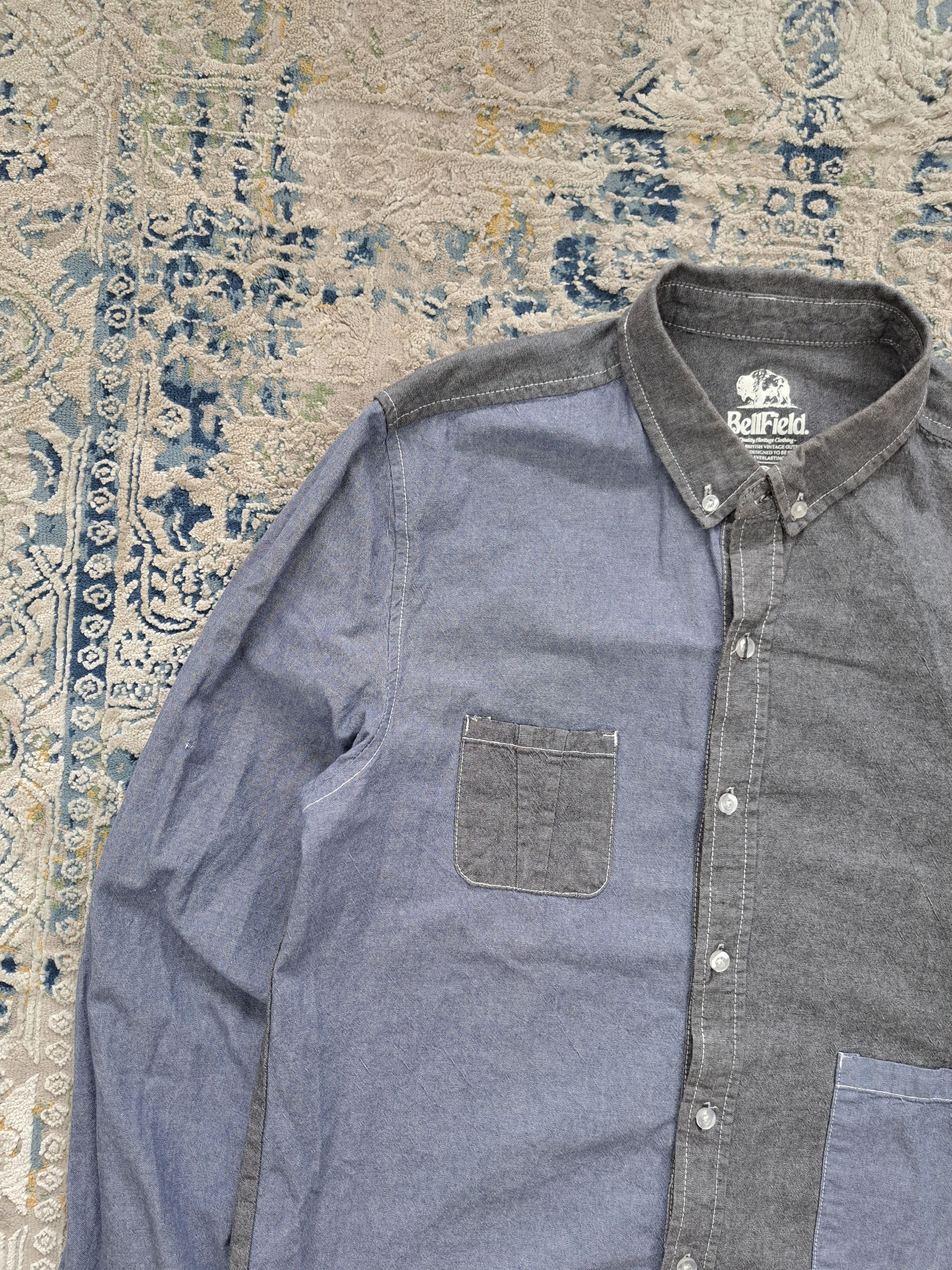 Bellfield Bellfield Two Tone Pocket Button Up Shirt Denim Avant Garde Size US M / EU 48-50 / 2 - 2 Thumbnail