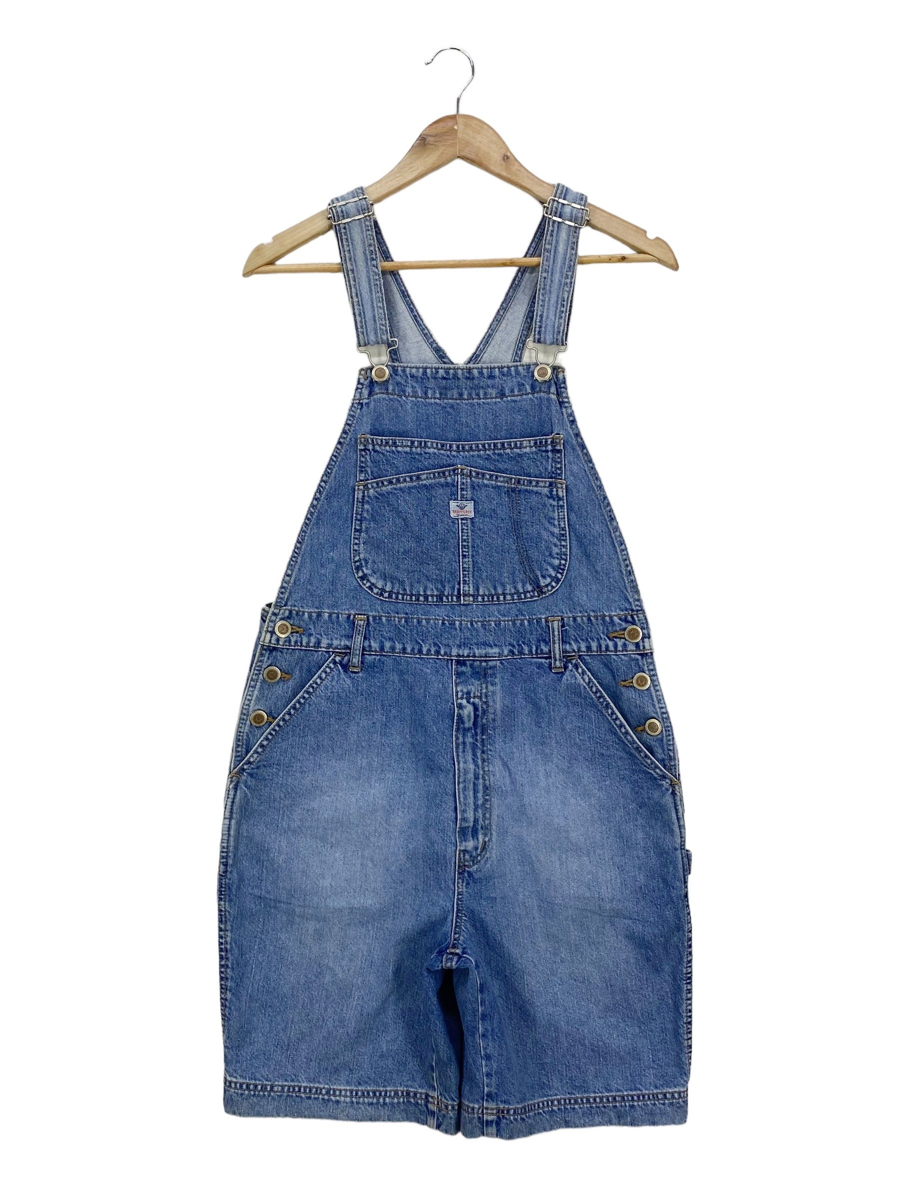 Japanese Brand Brappers Denim Bib Overalls Hickory Workwear Size US 32 / EU 48 - 2 Thumbnail