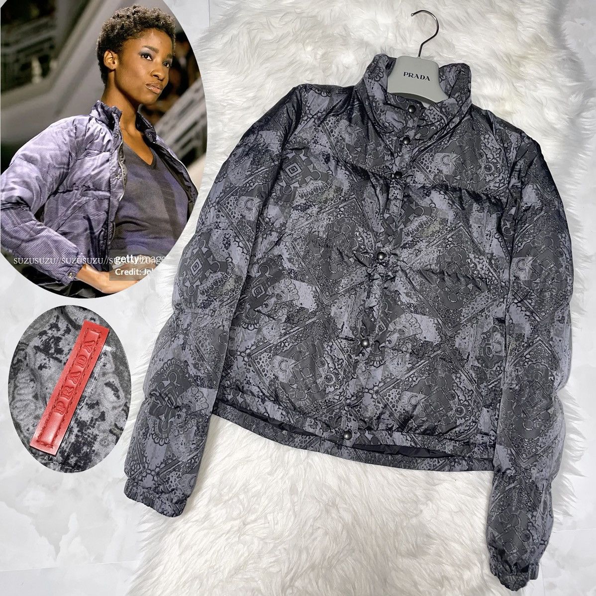 PRADA SPORT nylon puffer jacket black prada sport nylon padded